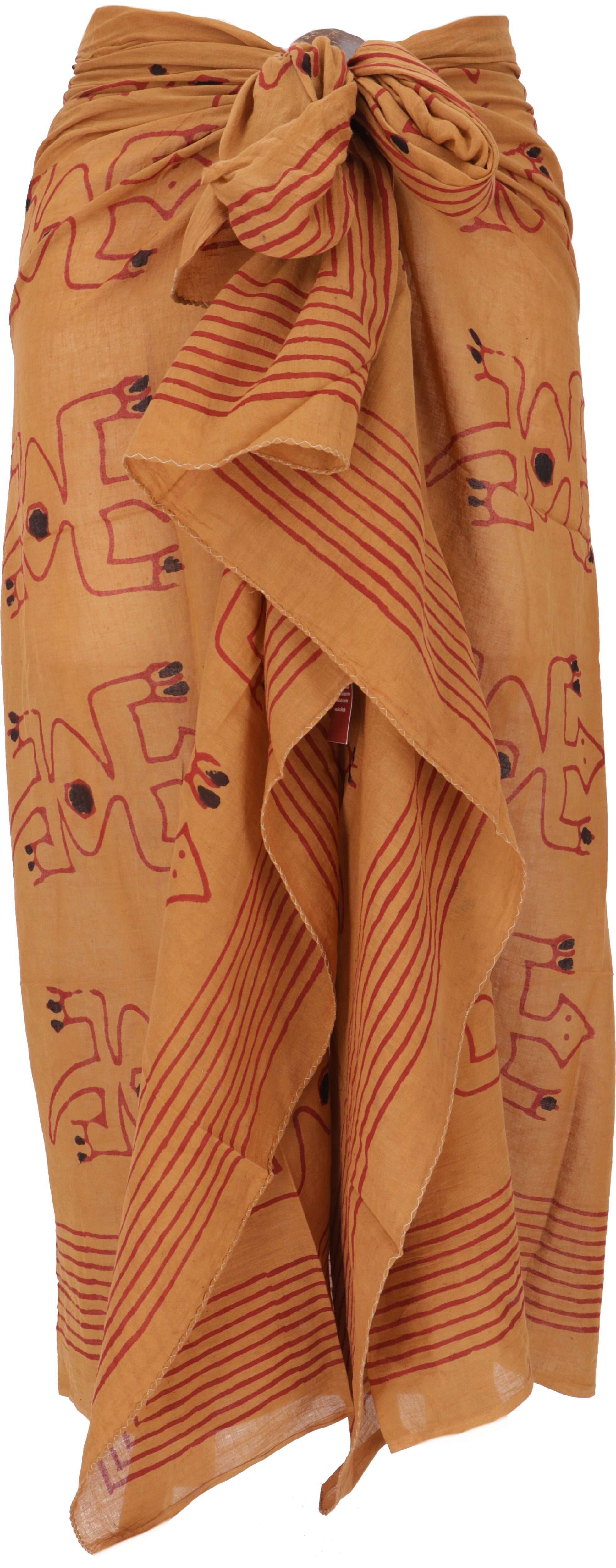 Guru-Shop Sarong Leichter Pareo Schal, Sarong, handbedrucktes..