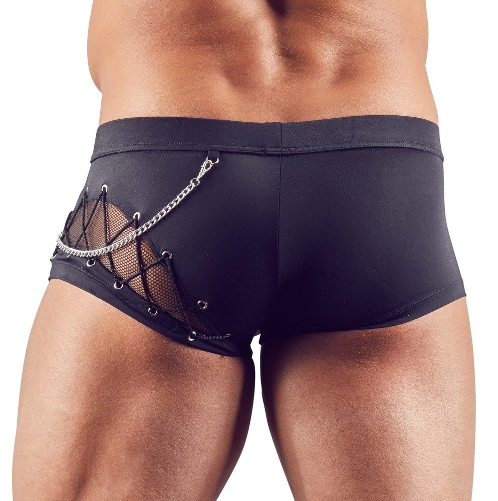Svenjoyment Boxershorts Boxershorts mit Reißverschluss und transparentem Netz - schwarz (1-St) mit transparentem Netz
