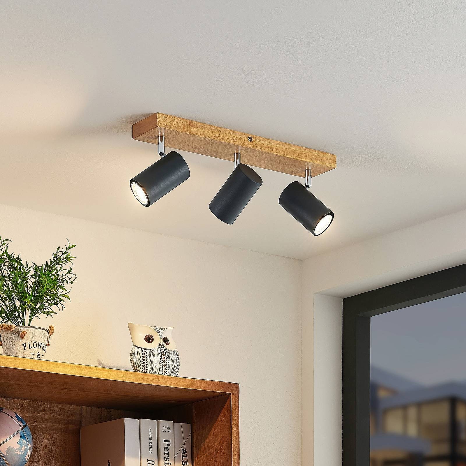 Lindby Deckenstrahler Maniva, Metall IP20, 3 x 8 W LED
