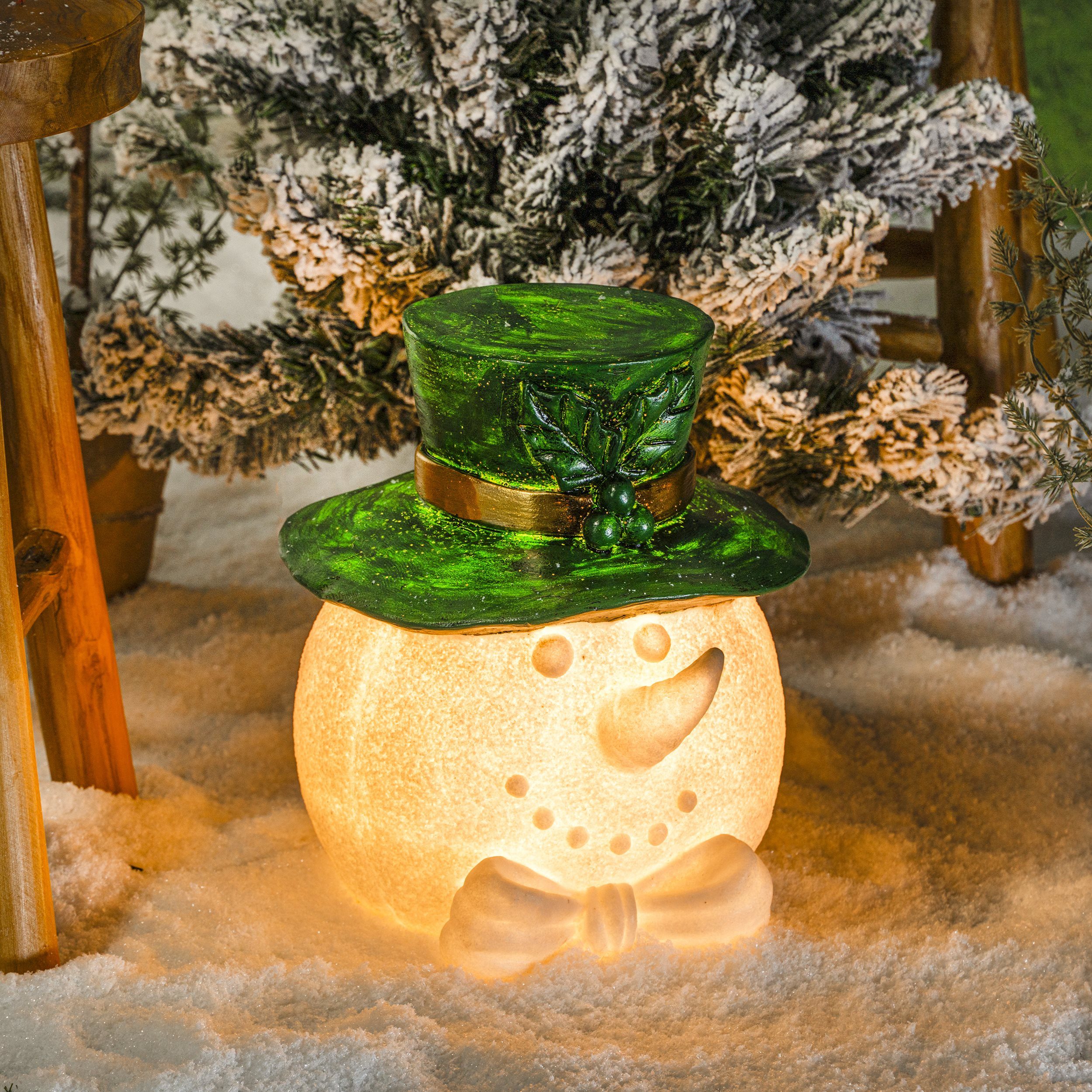 esotec LED Solarleuchte Schneemann TONI, H29cm 5500K Kunstharz Weihnachtsdeko outdoor 102684, LED fest integriert, 2700K warmweiß, 5500K kaltweiß, 2 Lichtfarben (warmweiß oder kaltweiß) einstellbar via Schalter