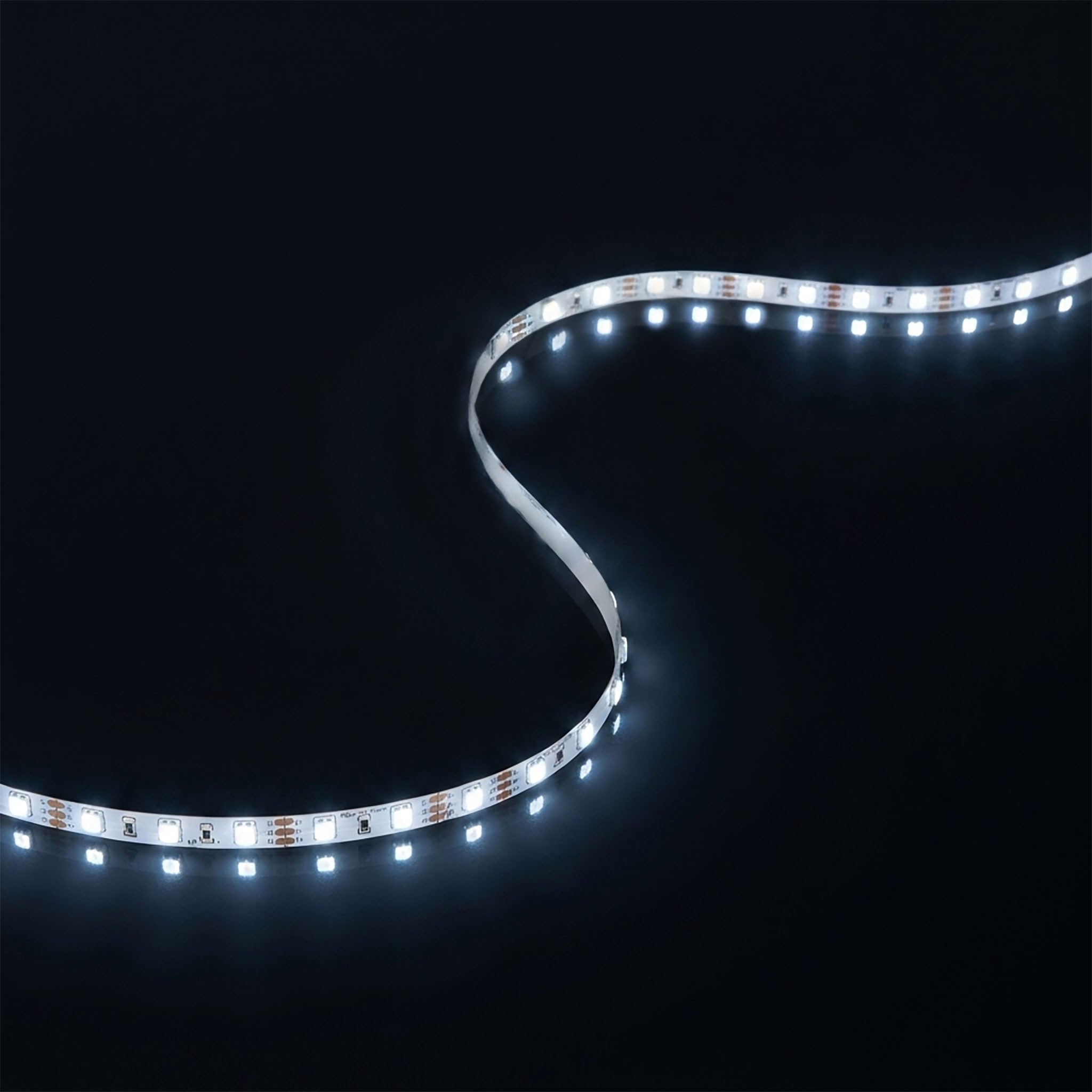 Spetebo LED-Streifen LED Stripe 1 m mit 30 LED - kalt weiß, 30-flammig, individuell kürzbarer Lichterstreifen selbstklebend