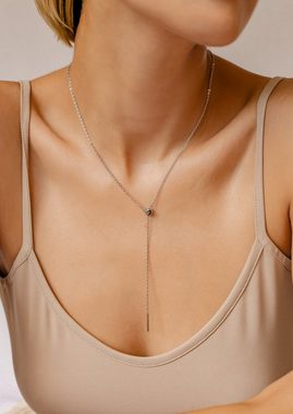 Hey Happiness Y-Kette Ankerkette Damen verstellbar 50 cm, Schlangenkette Edelstahl, Lariat Kette Collier, 18K Roségold vergoldet, lang, wasserfest