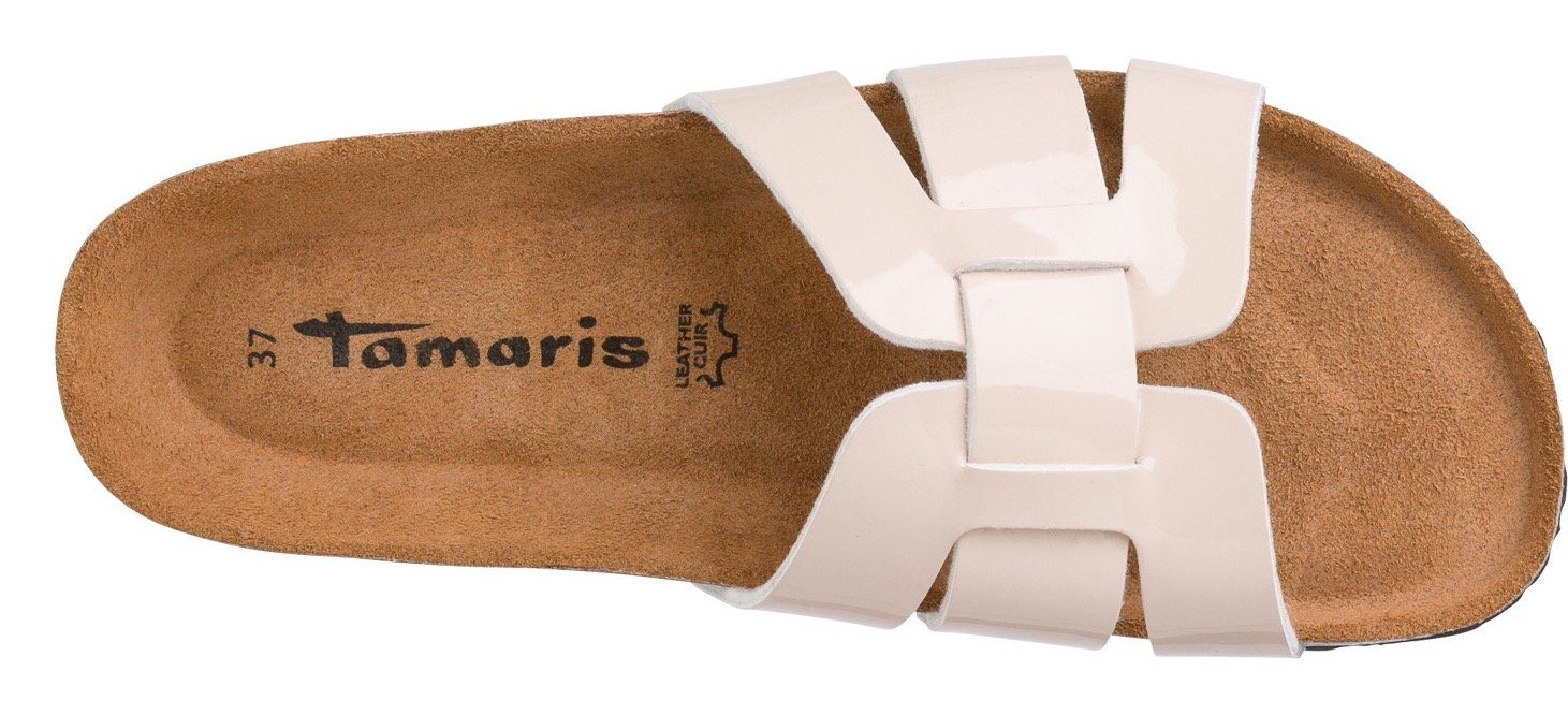 Form Tamaris hellbeige-glänzend in bequemer Pantolette