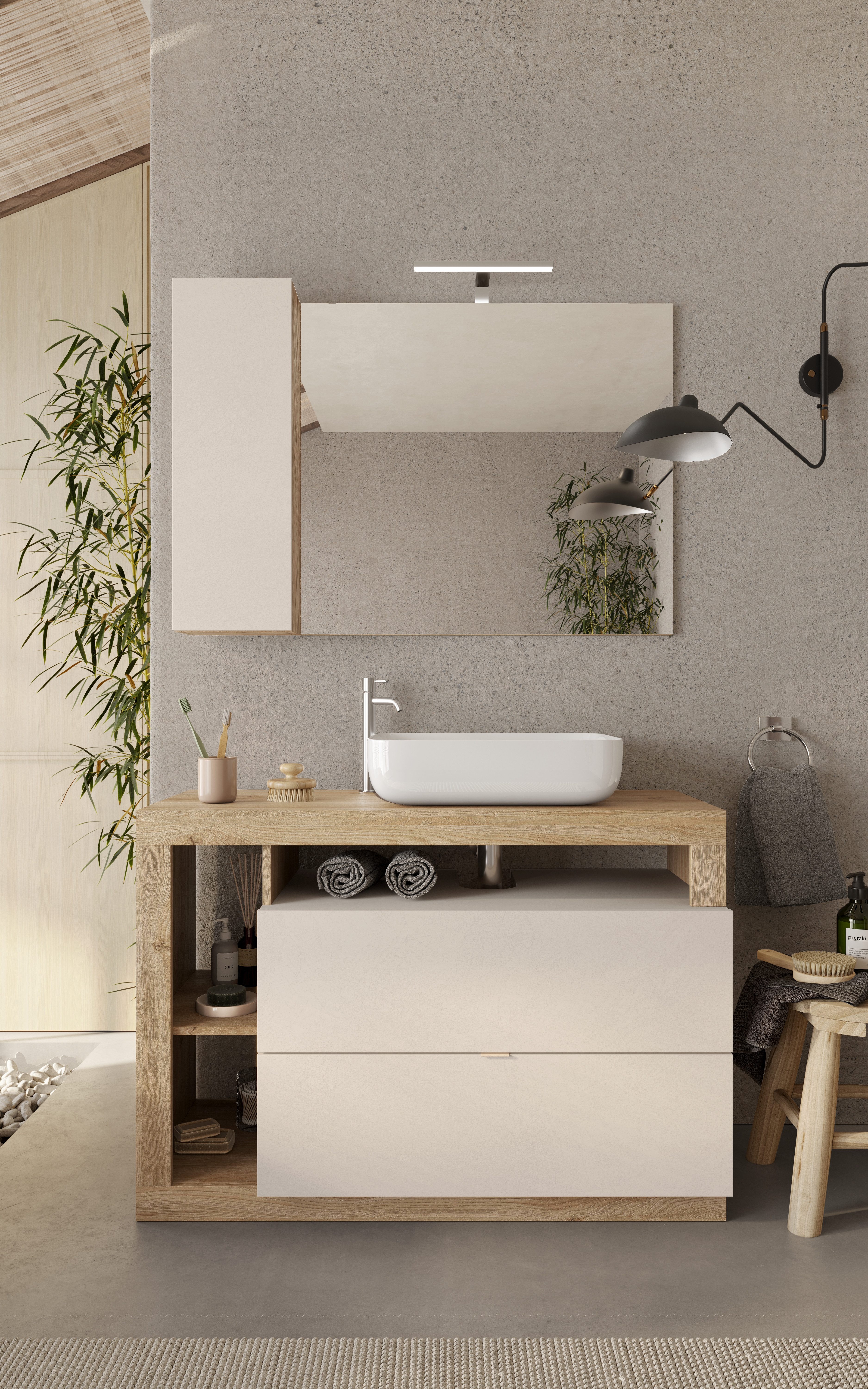 welltime Badmöbel-Set Hamburg, Badezimmerset 2tlg. Breite 110 cm, Badmöbel, günstig online kaufen