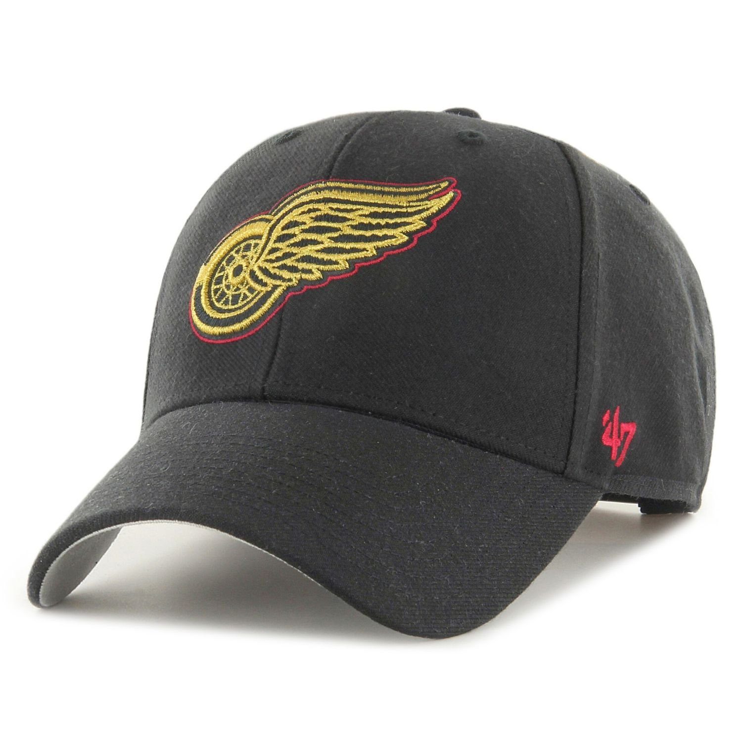 x27;47 Brand Snapback Cap METALLIC Detroit Wings GOLD Red NHL
