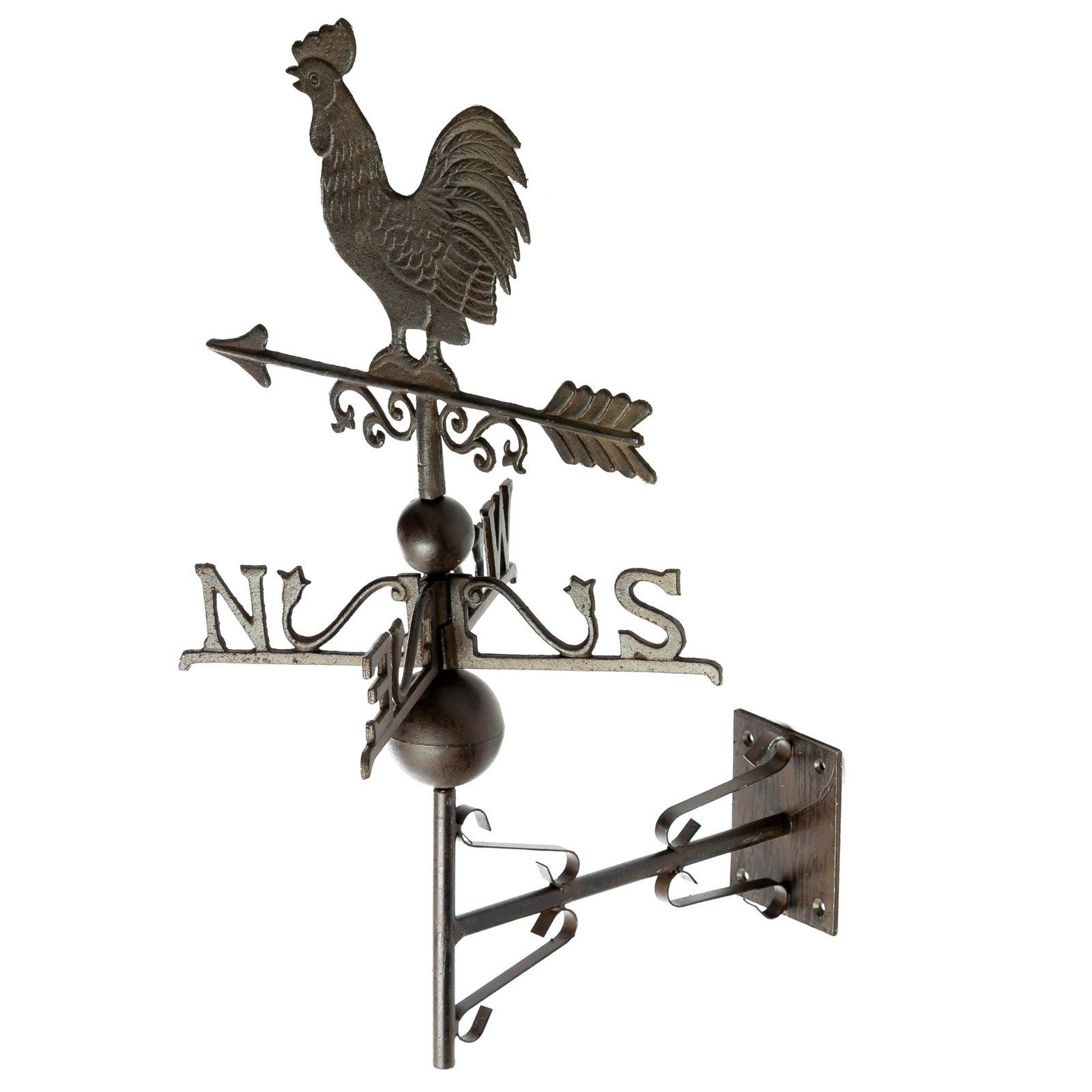 Aubaho Dekoobjekt Nostalgie Wand Wetterhahn Hahn Garten Dekoration Windrad Eisen Wetterf