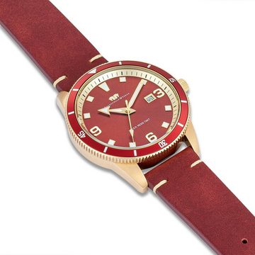 Rhodenwald & Söhne Quarzuhr Vintage II rot, mit Quarzwerk