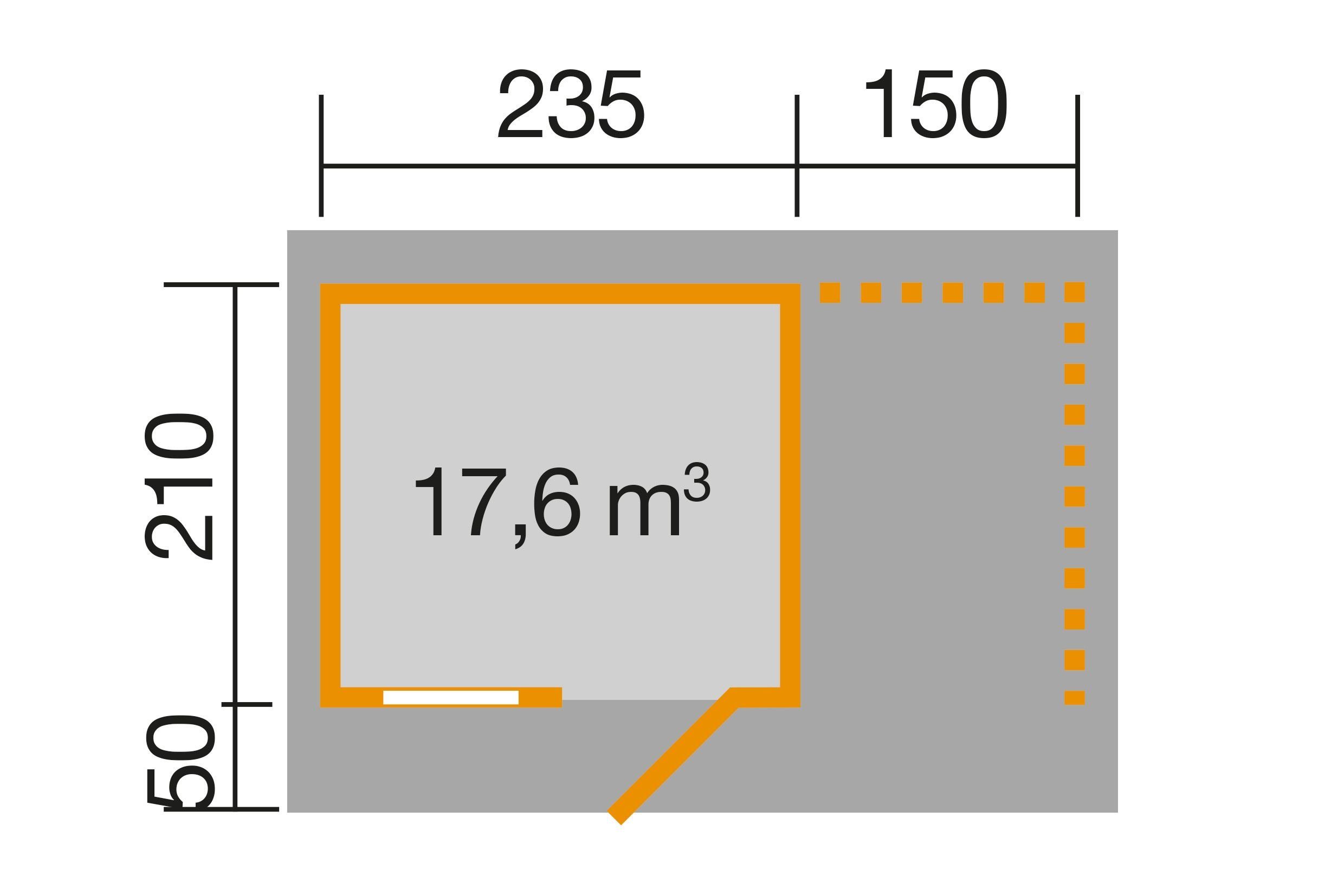 cm, Gartenhaus Gr.1, cm Holzlagerplatz A 28 natur 430x280 170 mm, 150 BxT: weka