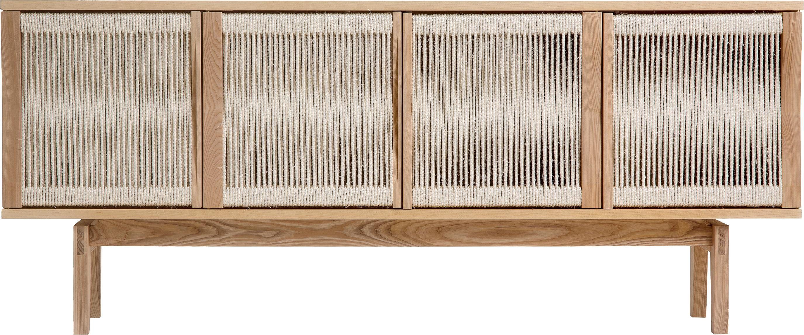 Woodman Sideboard Lidia, Kommode, Türenfronten aus nartürlichem Hanfseil, Breite 180 cm, FSC®