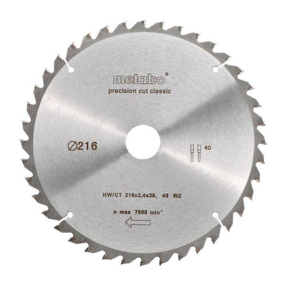 Metabo Kreissägeblatt HW/CT 216 x 30 x 2,4/1,8 Precision cut classic günstig online kaufen
