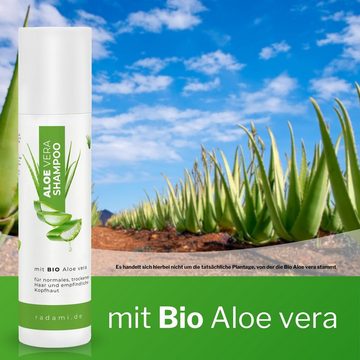 Radami Haarshampoo Bio Aloe vera Shampoo für trockenes Haar, empfindliche Kopfhaut 250 ml