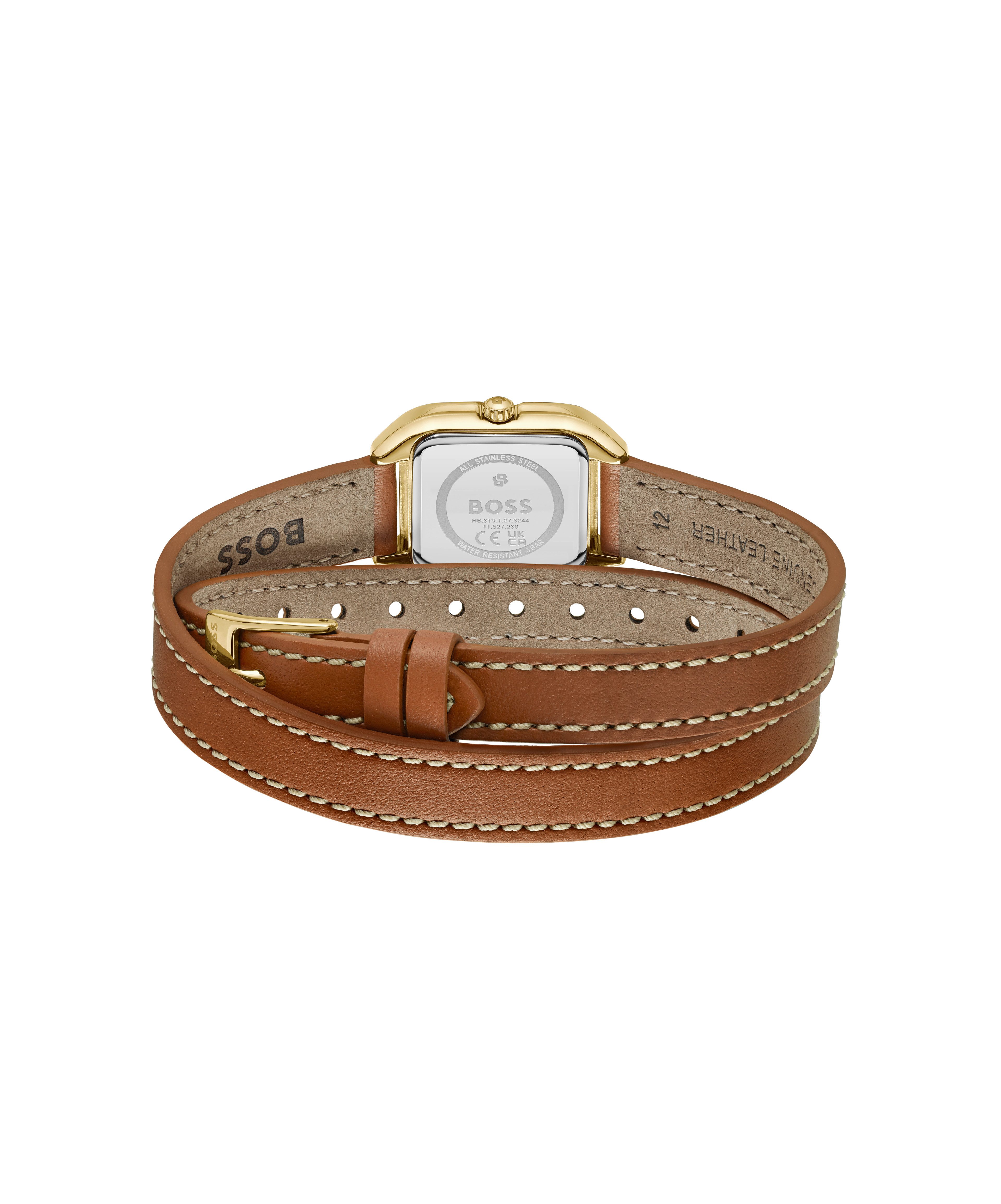 BOSS Quarzuhr MAE PETITE 1502881, Armbanduhr, Damenuhr, Lederarmband, analog