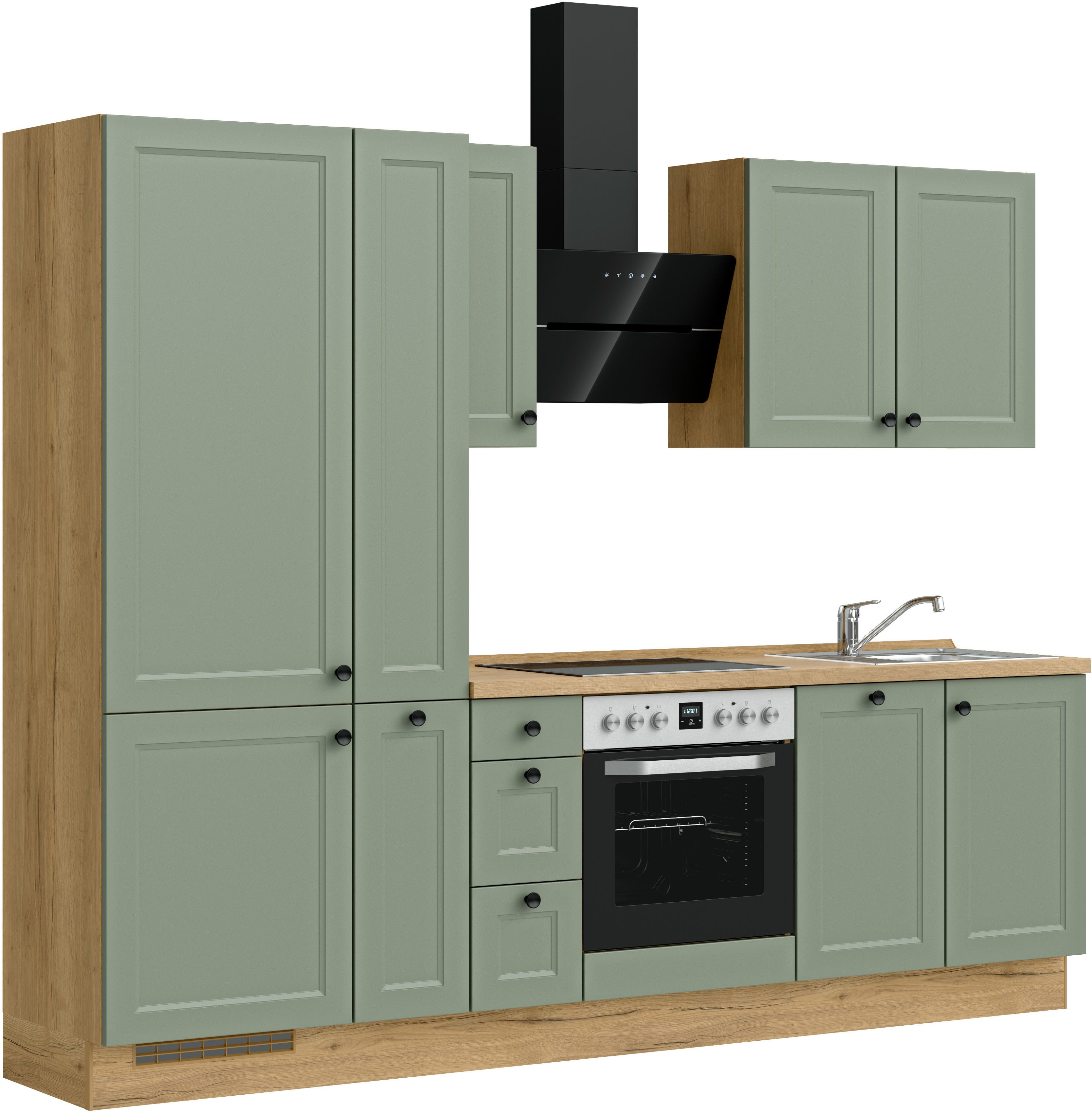 nobilia® Küchenzeile "Cascada II", NEU: individuell anpassbar mit gratis Profi-Beratung, vormontiert, Breite 270 cm, Ausrichtung wählbar, wahlw. mit E-Geräten