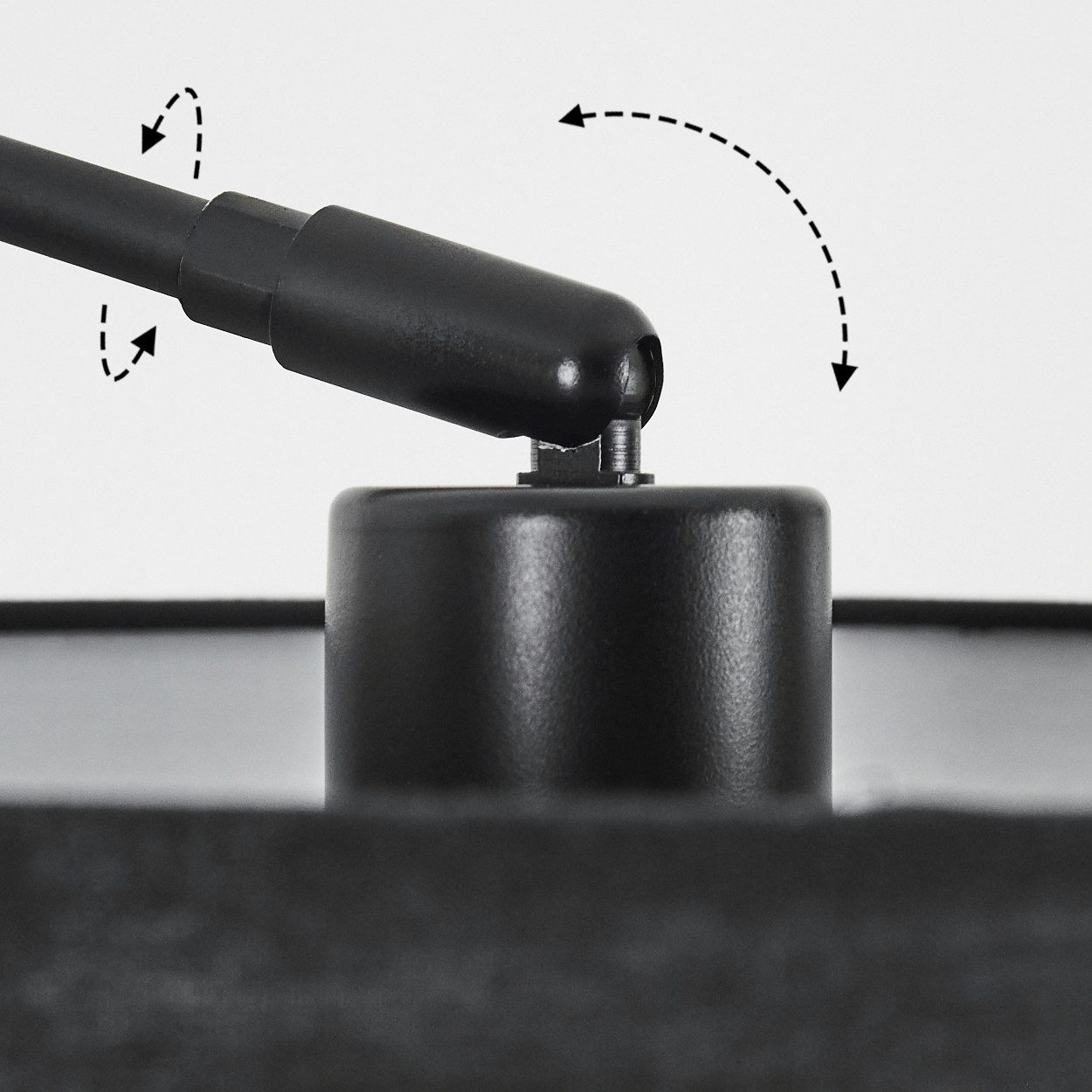 hofstein Bogenlampe Stehlampe mit Marmorfuß aus Metall/Stoff in Schwarz/Weiß, verstellbare Stehleuchte im modernen Design mit Fußschalter, E27
