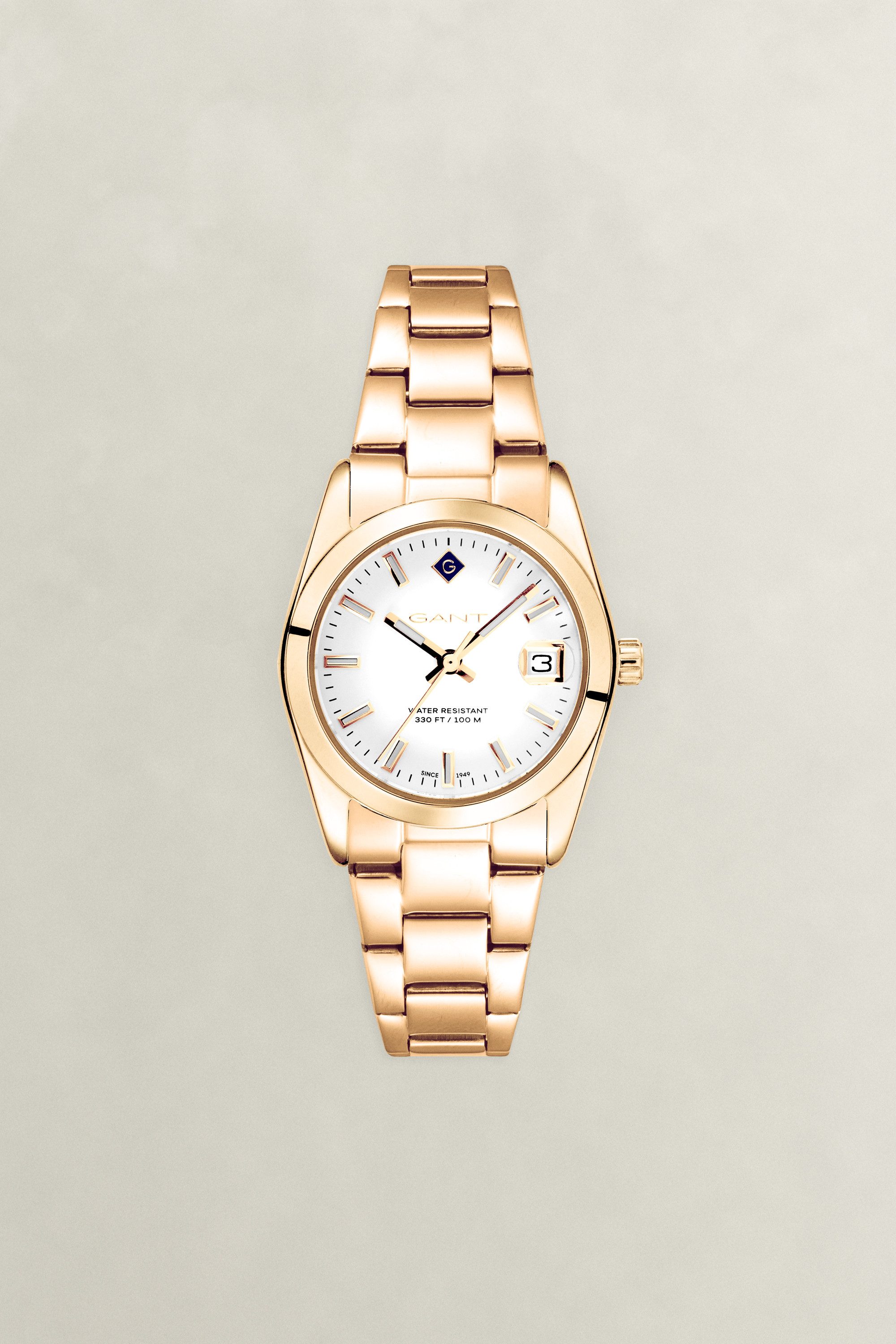 Gant Quarzuhr Everett Mini G186005, Armbanduhr, Damenuhr, Edelstahlarmband, analog, Tag