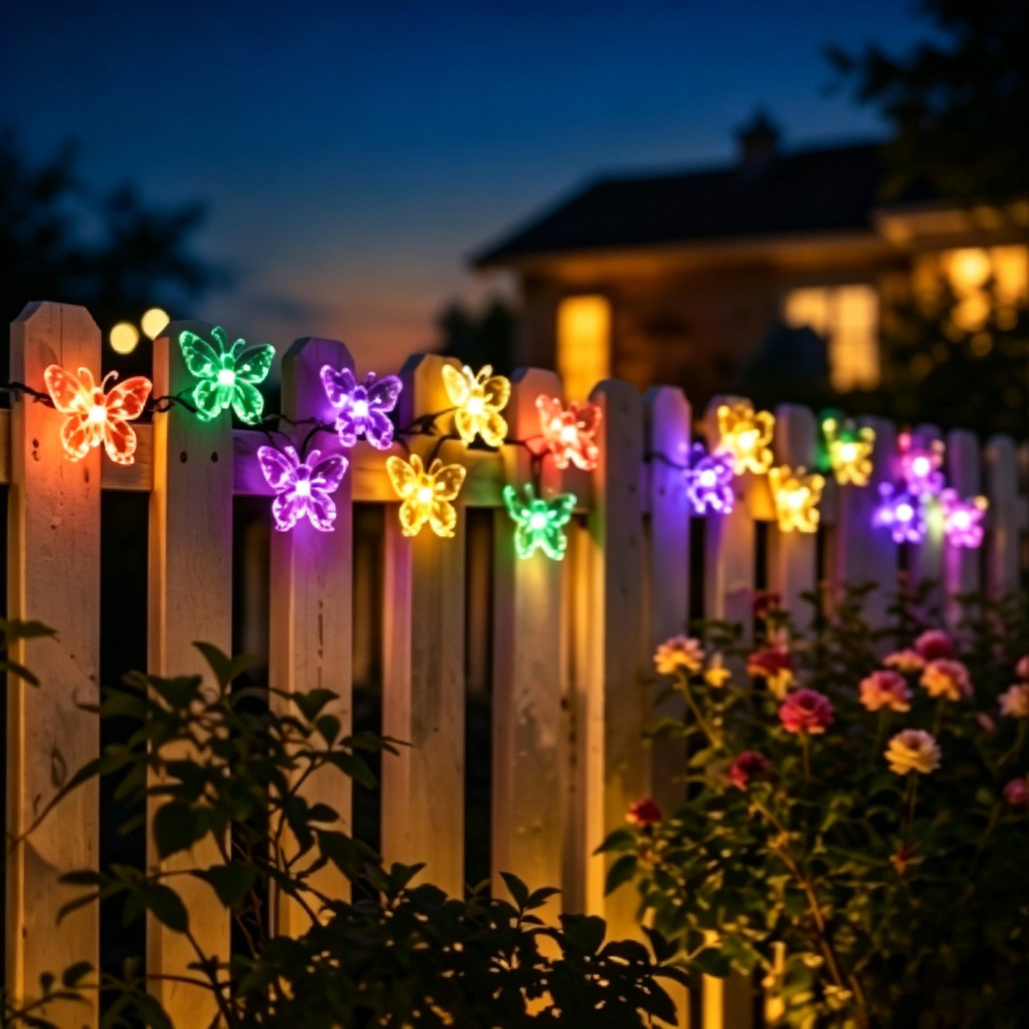 Salcar LED Solarleuchte Solarleuchten Garten Schmetterlinge Lichterkette Weihnachtsdeko, 5M 20 LED Bunt für Garten, Bäume, Terrasse, Weihnachten, Partys