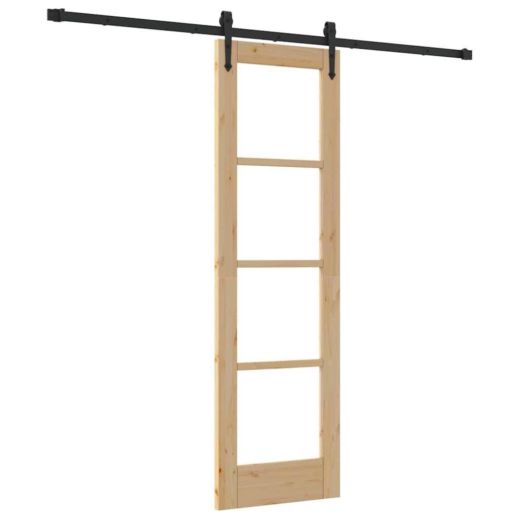 vidaXL Haustür Schiebetür ORKDAL 61 x 198,5 cm Massivholz Kiefer und Glas (1-St)