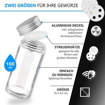 LEANDER DESIGN Gewürzregal, Komplett-Set, 18 Gewürzgläser, inklusive 54 Gewürzetiketten