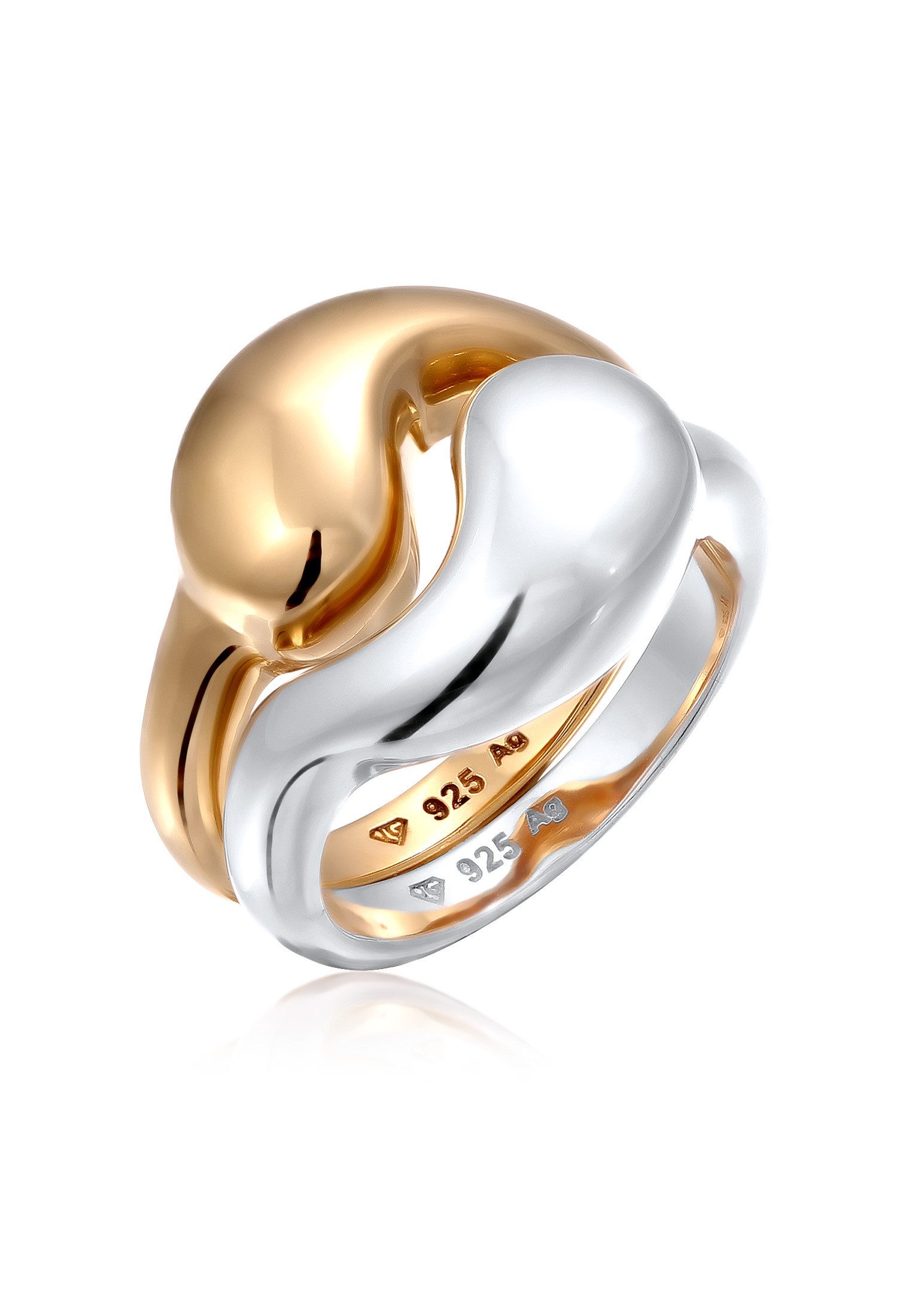 Elli Ring-Set Set Ying Yang Symbolik 925 Sterling Silber vergoldet günstig online kaufen