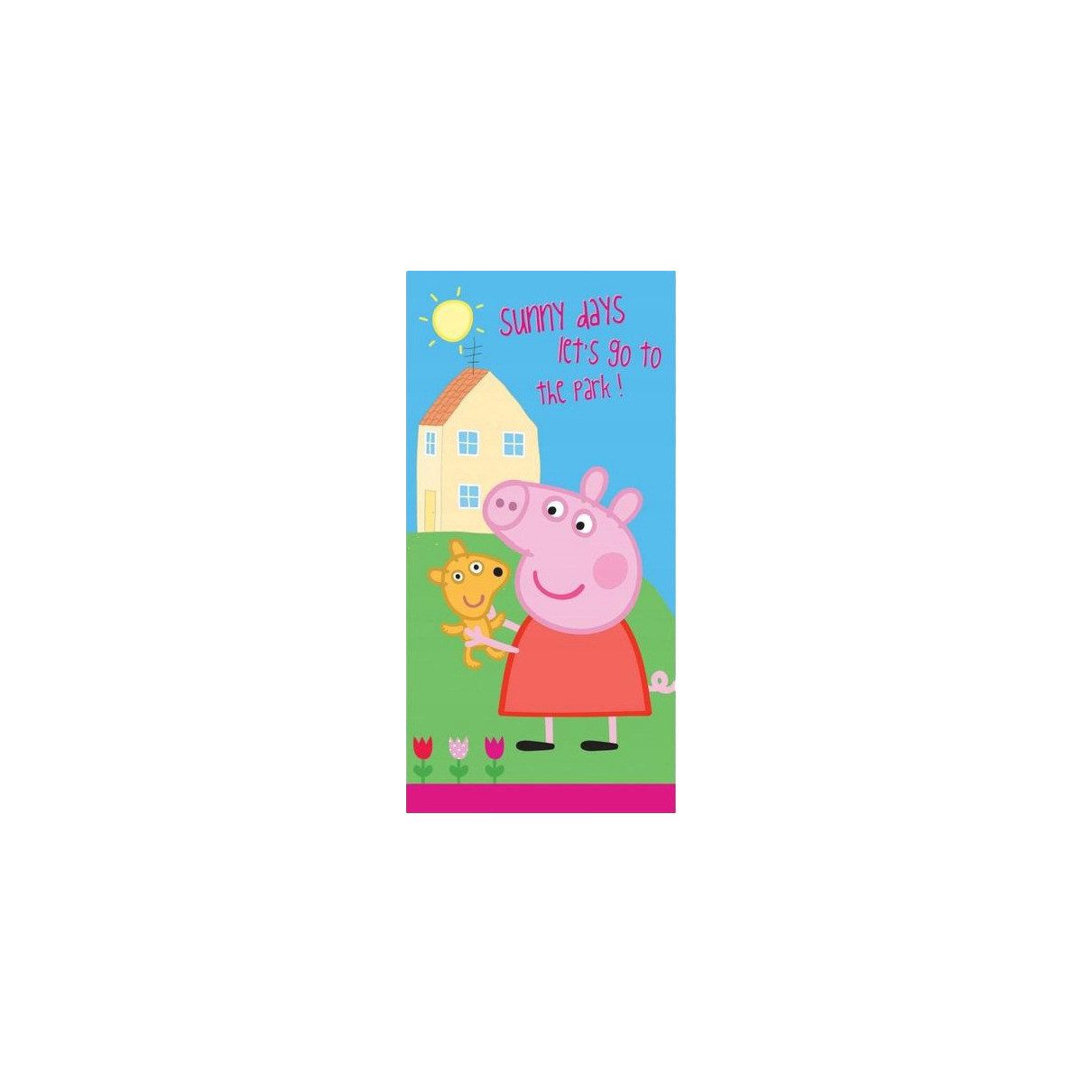 Peppa Pig Duschtuch Sunny Days Duschtuch 70x140 cm Unisex Kinder, Frottee (1-St), Handtuch, Badehandtuch, Badetuch, Strandtuch, Frotteehandtuch