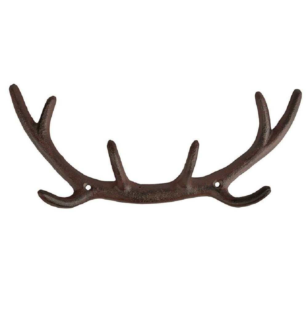 Linoows Hakenleiste Wandhaken, Jagd Garderobenhaken, Garderobenleiste, (1 St), Hakenleiste, Schlüsselhaken Geweih aus Gusseisen mit 6 Haken