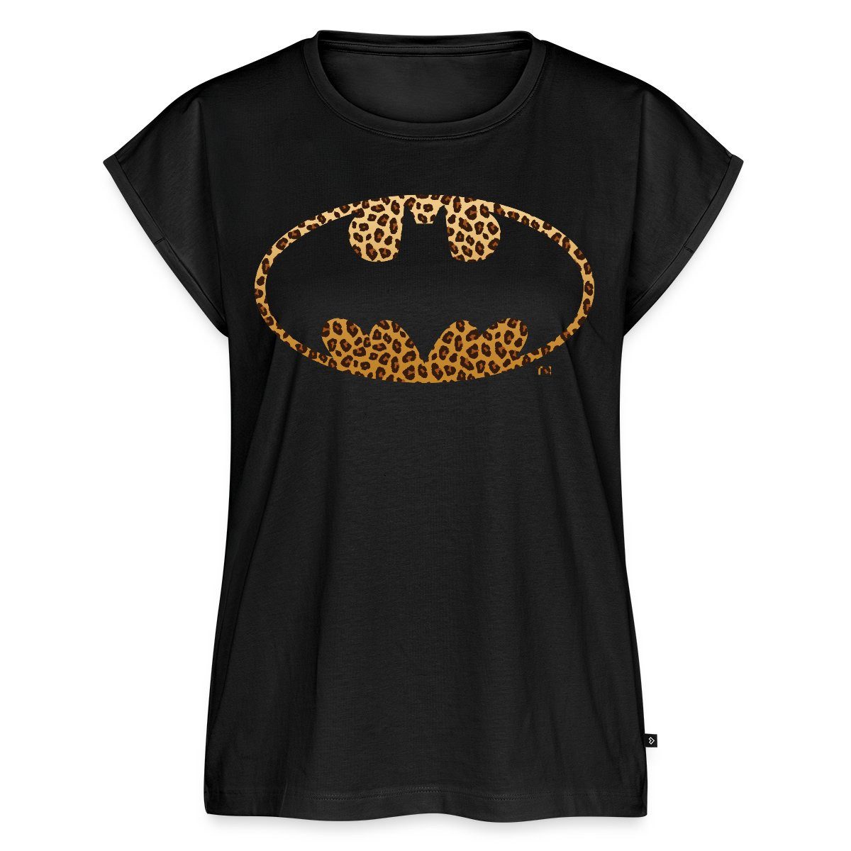 Spreadshirt T-Shirt Batman Bat Signal Leoprint Logo Damen Casual Relaxed T-Shirt (1-tlg)