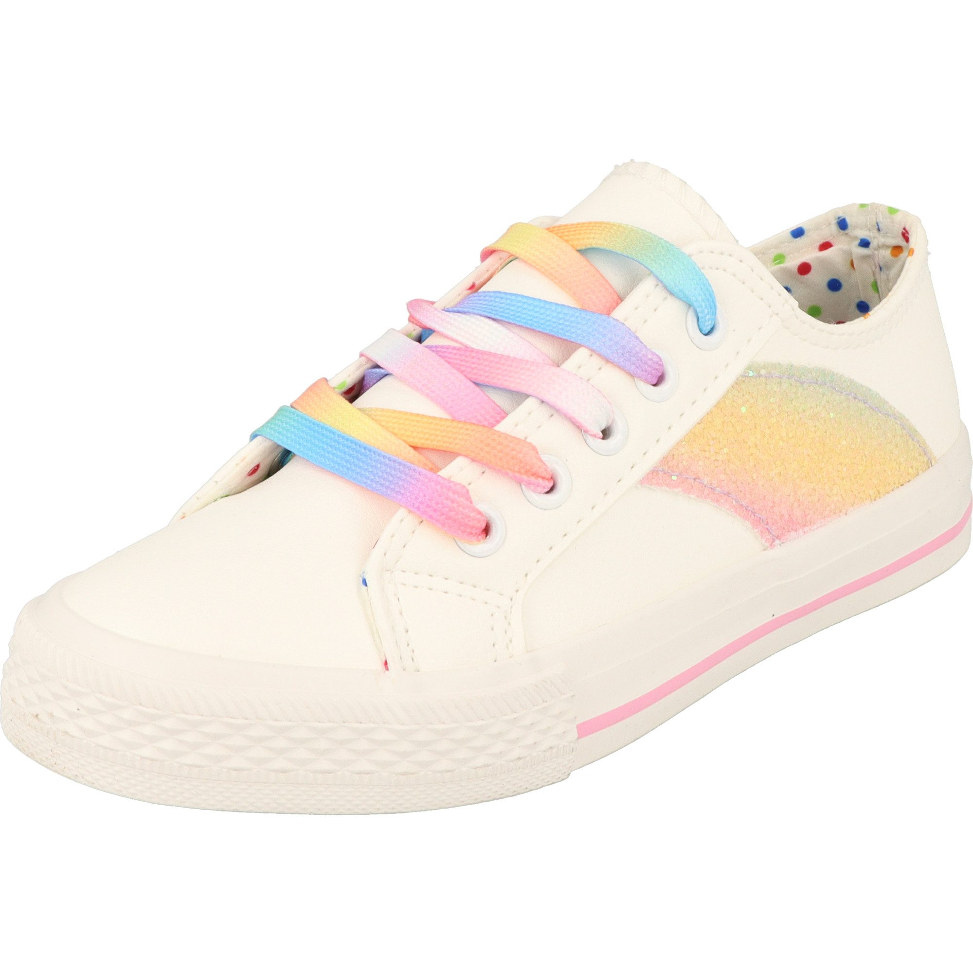 Indigo Mädchen 432-177 Halbschuhe Glitzer Rainbow Sneaker gepolstert, verstellbar
