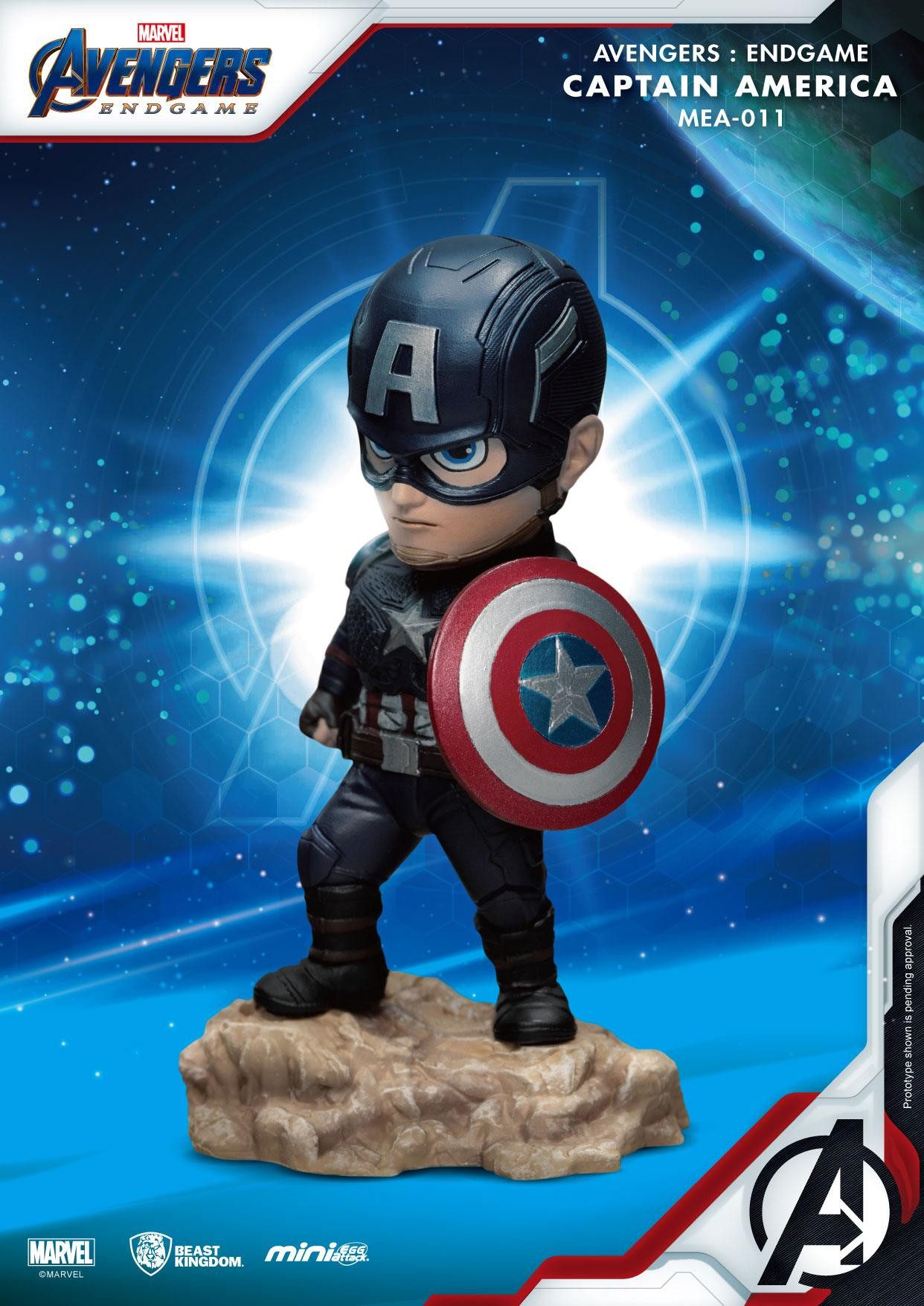 Beast Kingdom Toys Actionfigur Avengers: Endgame Mini Egg Attack Figur Captain America 7 cm, (1-tlg), super-niedliche Figur