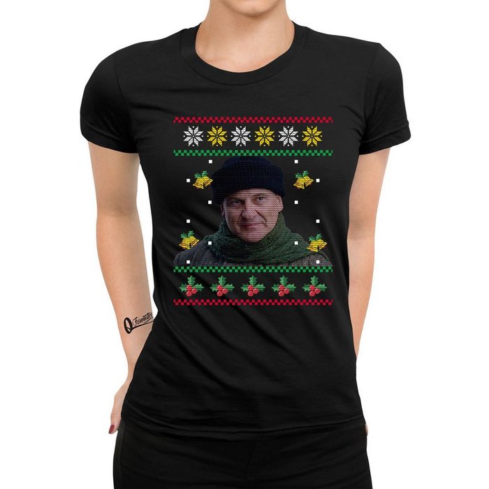 Quattro Formatee Kurzarmshirt Harry Lime - Kevin Allein Zu Haus Ugly Sweater (1-tlg)