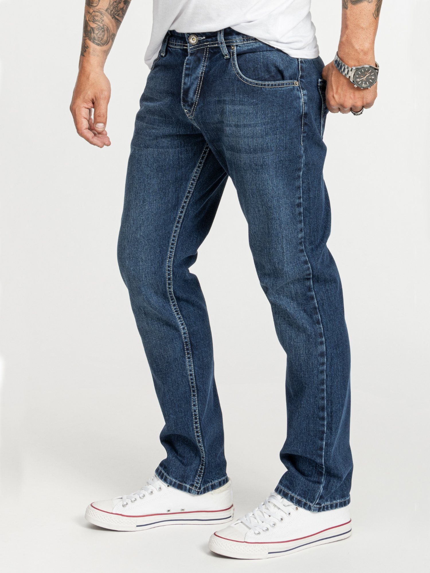 Rock Creek Regular-fit-Jeans Herren Jeans Stonewashed günstig online kaufen