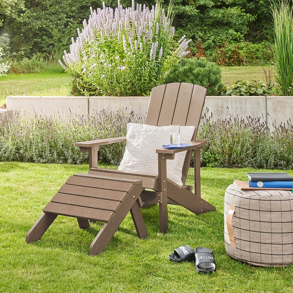 HOME DELUXE Gartenstuhl FAREA - Adirondack (2 St), mit breiten Armlehnen, Gartensessel, Loungesessel