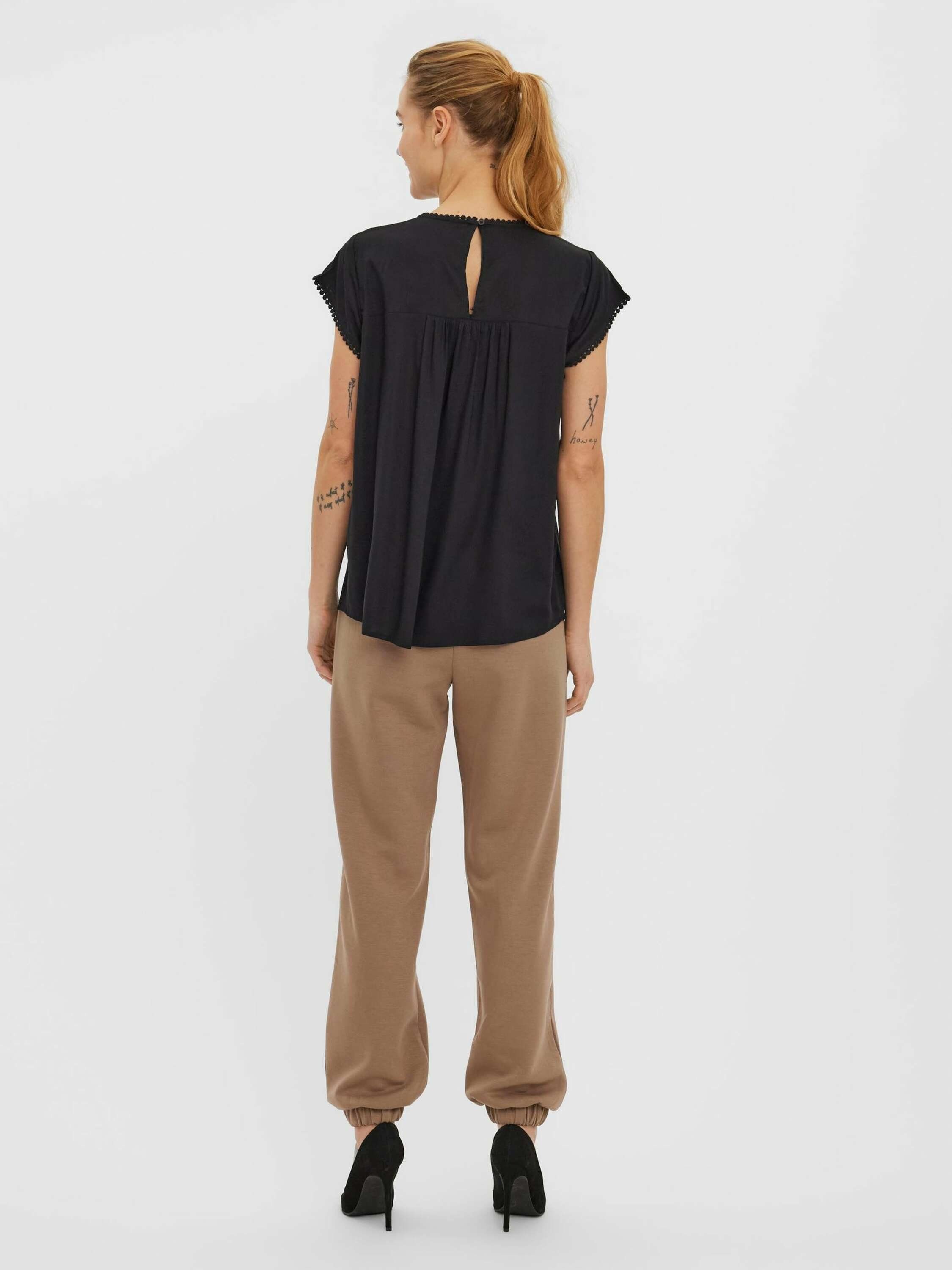 Vero Moda Kurzarmbluse Debbie (1-tlg) Cut-Outs