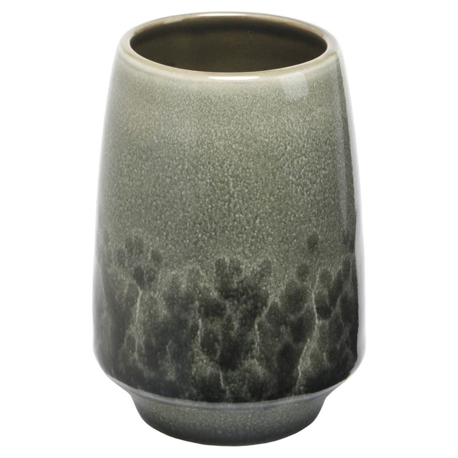 Aquanova Zahnputzbecher FIGO, H 11 cm, Grün, Braun, Steingut, glasiert