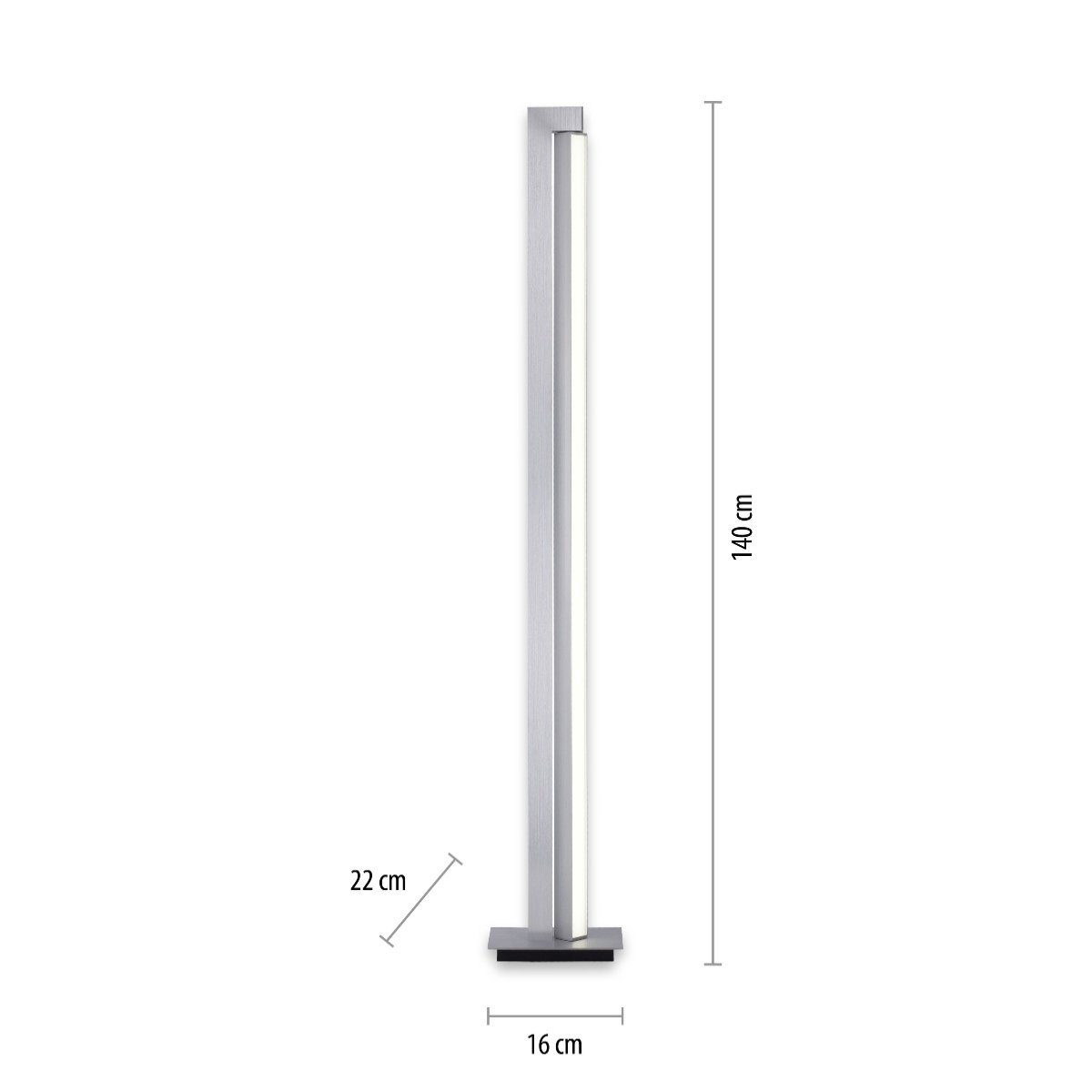 Kaltweiß, Fernbedienung Memory-Funktion, Pure-Lines, integriert, CCT-Farbtemperaturwechsler, Warmweiß, Akzentbeleuchtung, LED Stehlampe drehbar, fest Leuchtkörper Neuhaus LED inkl. integrierter inkl. Aluminium Dimmer, Dimmer, Fernbedienung, Paul