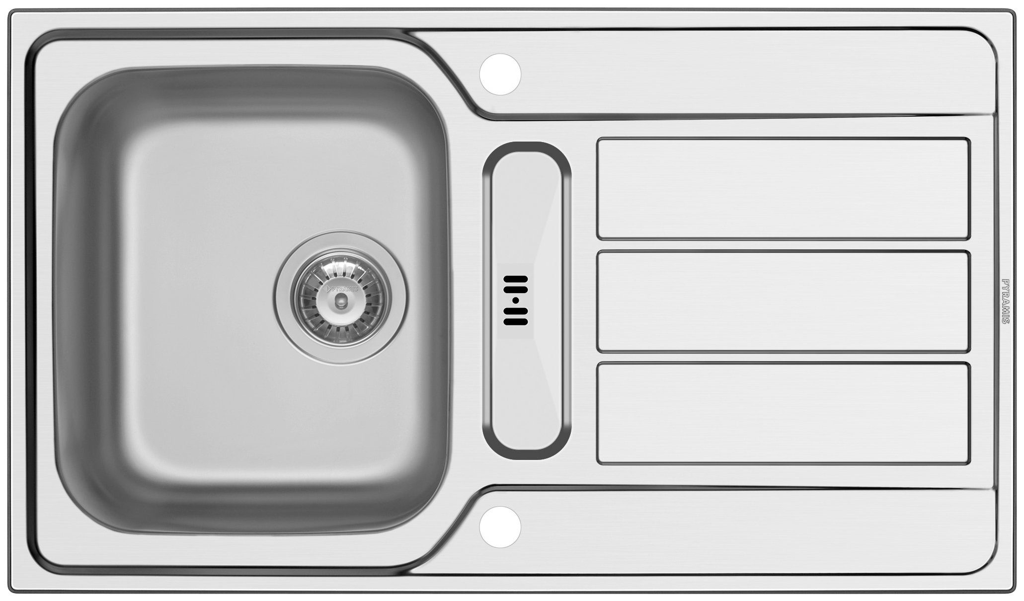 Pyramis Edelstahlspüle Athena, rechteckig, 86/50 cm