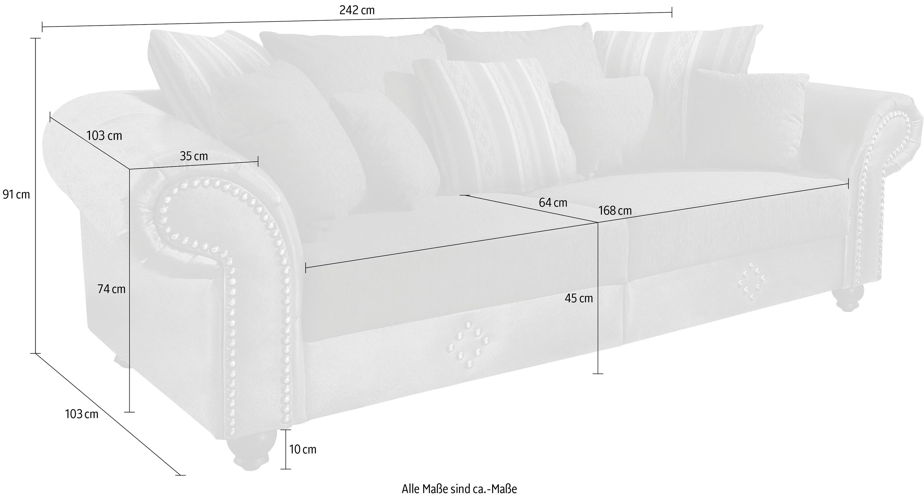Home affaire Big-Sofa King George Mega Sofa, viel Platz, Federkern