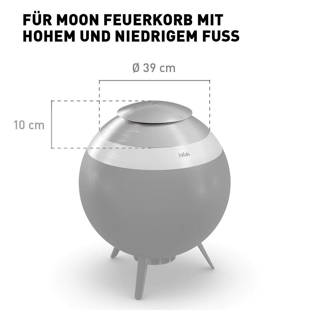 höfats Feuerkorb MOON 45, 55 Deckel, (langlebige Abdeckung zur Vermeidung von Asche- und Funkenflug, Wölbung verhindert Wasseransammlung, witterungsbeständig), langlebiges Produkt
