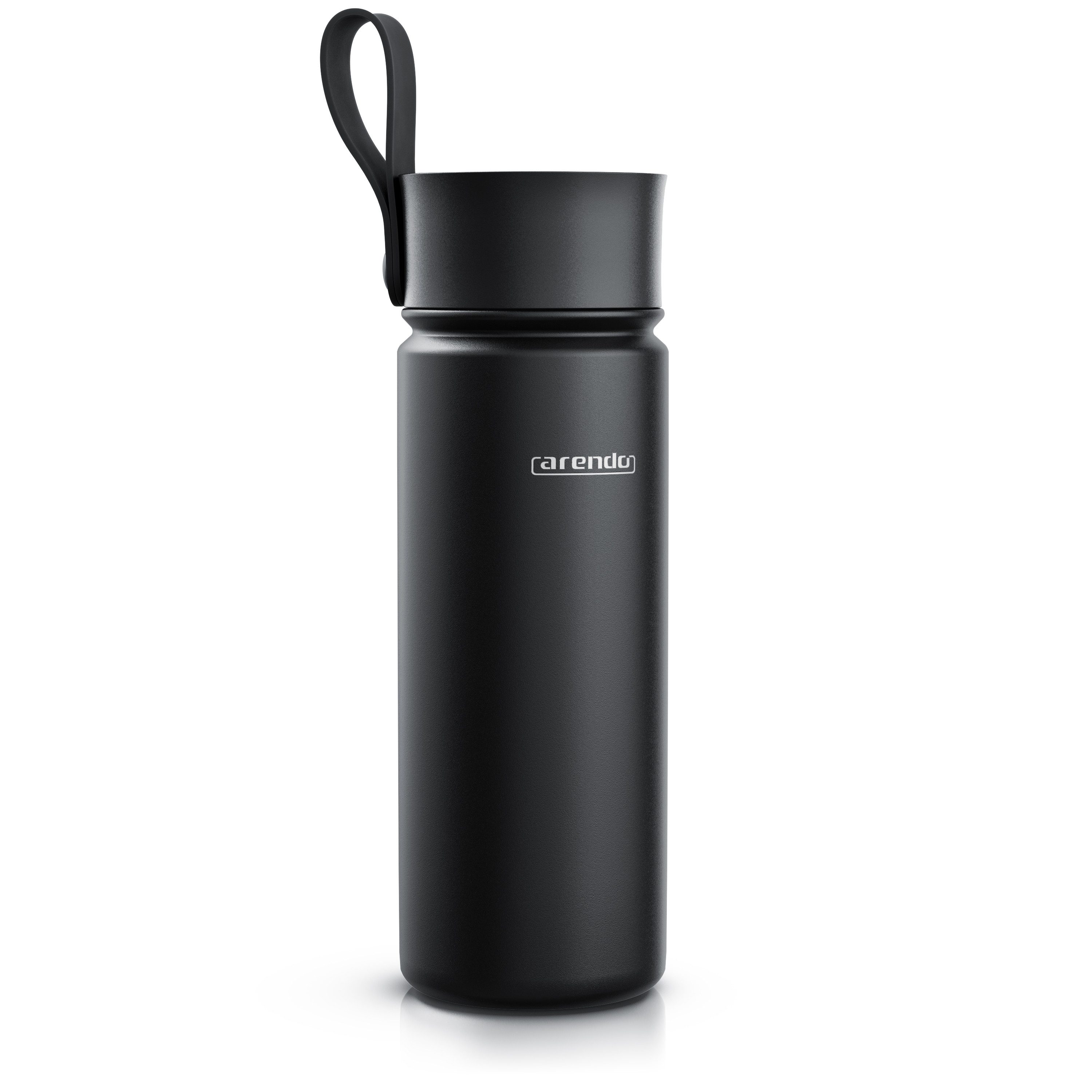 Arendo Thermoflasche auslaufsichere Isolierflasche, Edelstahl Trinkflasche für Unterwegs, hält Stundelang kalt & warm, BPA-frei, geschmacksneutral, 0,5l