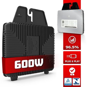 VENDOMNIA Wechselrichter 600 W Micro-Wechselrichter für 2 Solarmodule, (Mini-PV Anlage, Beny Microinverter (BYM600) für Balkonkraftwerk), Plug & Play