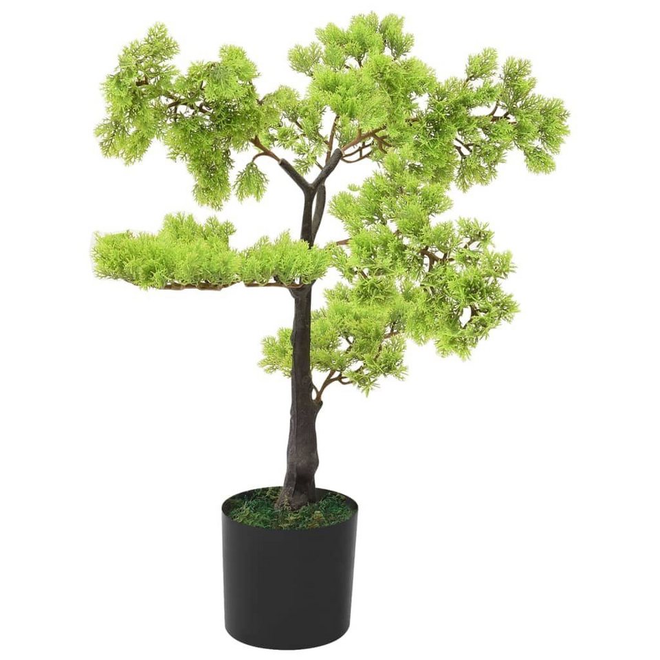 Kunstpflanze Künstlicher Bonsai Zypresse mit Topf 60 cm Grün, furnicato,  Höhe 60 cm