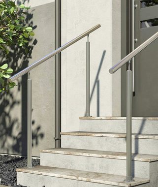 OUNUO Treppengeländer Geländer Edelstahl Handlauf Innen und Außen, 100 cm Länge, mit 0 Pfosten