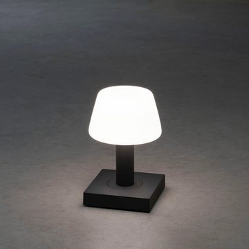 KONSTSMIDE LED Tischleuchte Monaco, LED fest integriert, Warmweiß, Monaco USB-Tischl. dunkelgrau, 2700/3000K, dimmbar, Glas