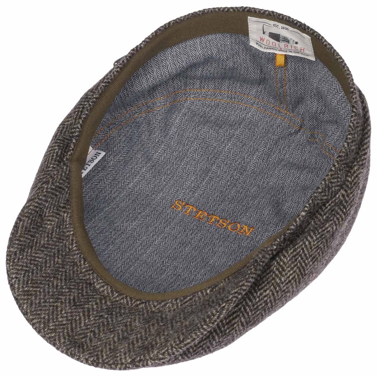 Flatcap Cap (1-St) Made dunkelbraun the Schirm, EU Stetson Flat in mit