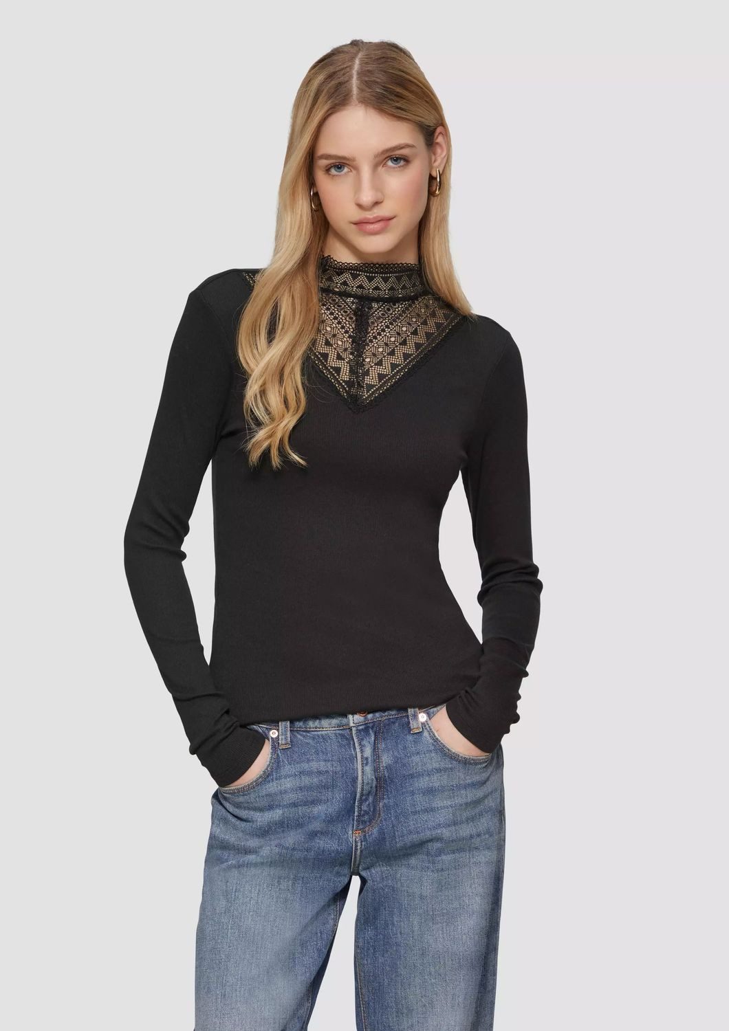 QS Longsleeve Longsleeve gerippt, Slim Fit günstig online kaufen