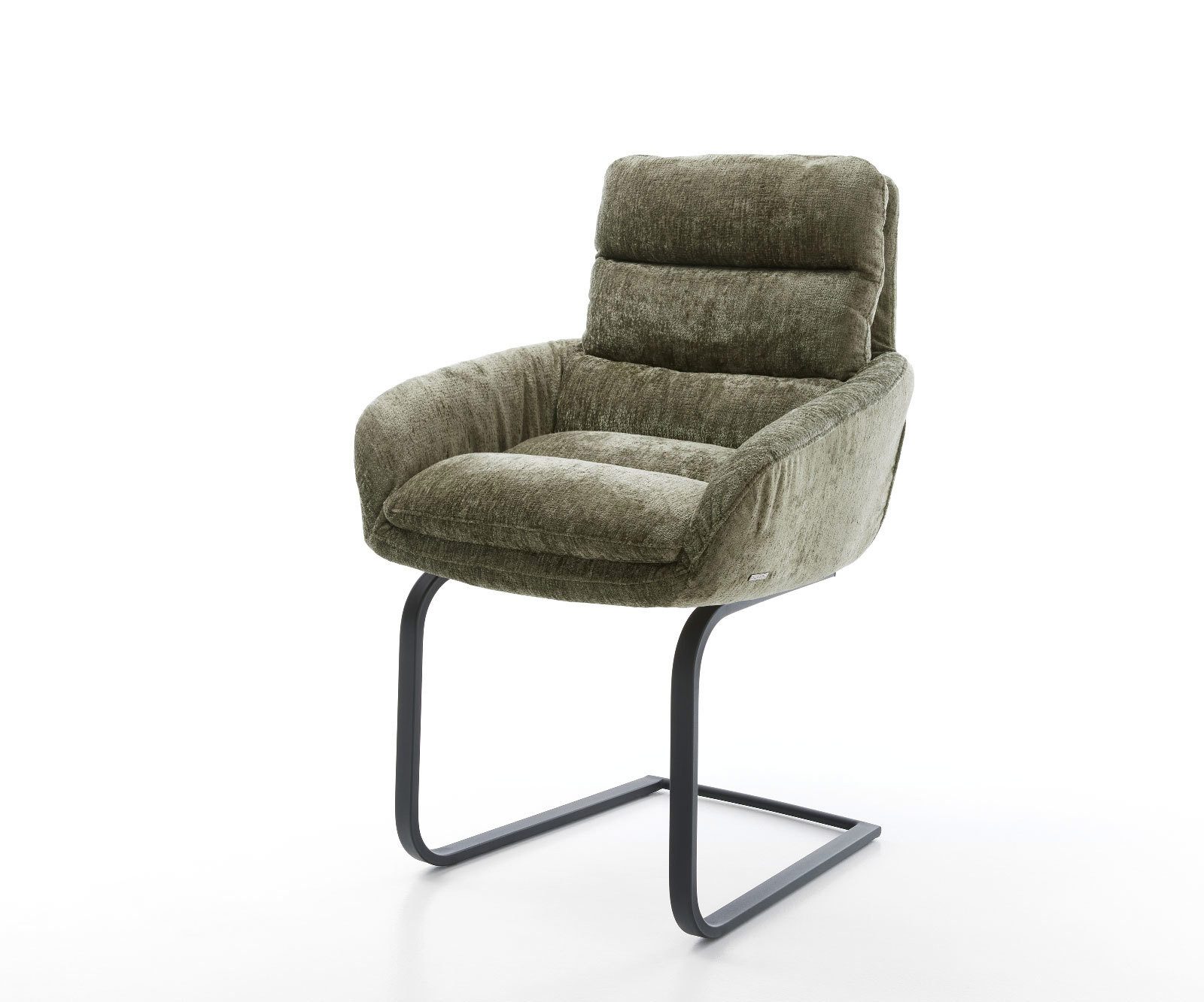 DELIFE Polsterstuhl Abelia-Flex, mit Armlehnen Freischwinger flach Schwarz günstig online kaufen