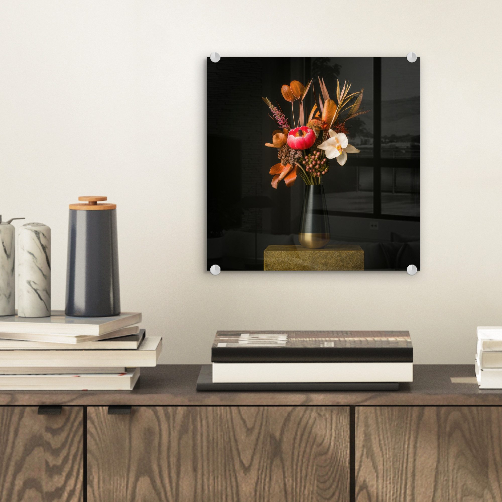 MuchoWow Acrylglasbild Blumenstrauß - Orange - günstig online kaufen