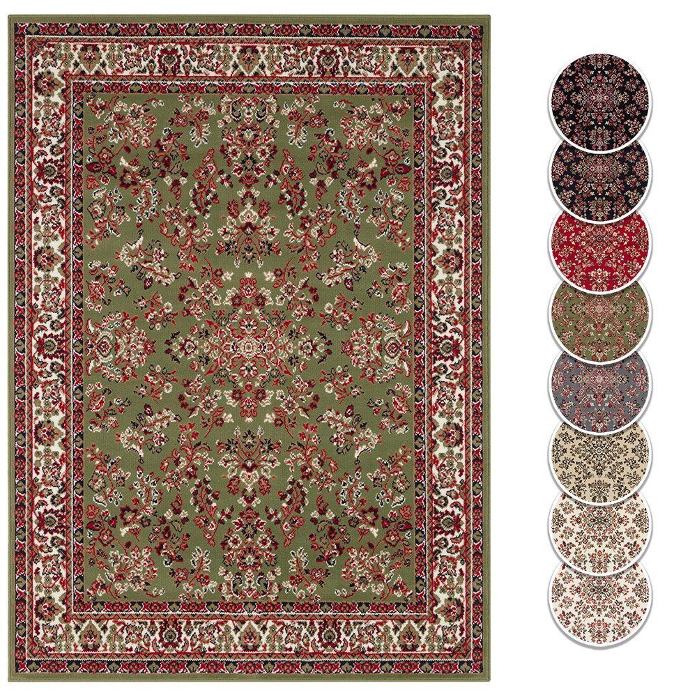 Teppich Boss Teppich Kurzflor Orient Teppich Zabul grün, rechteckig, Höhe: günstig online kaufen