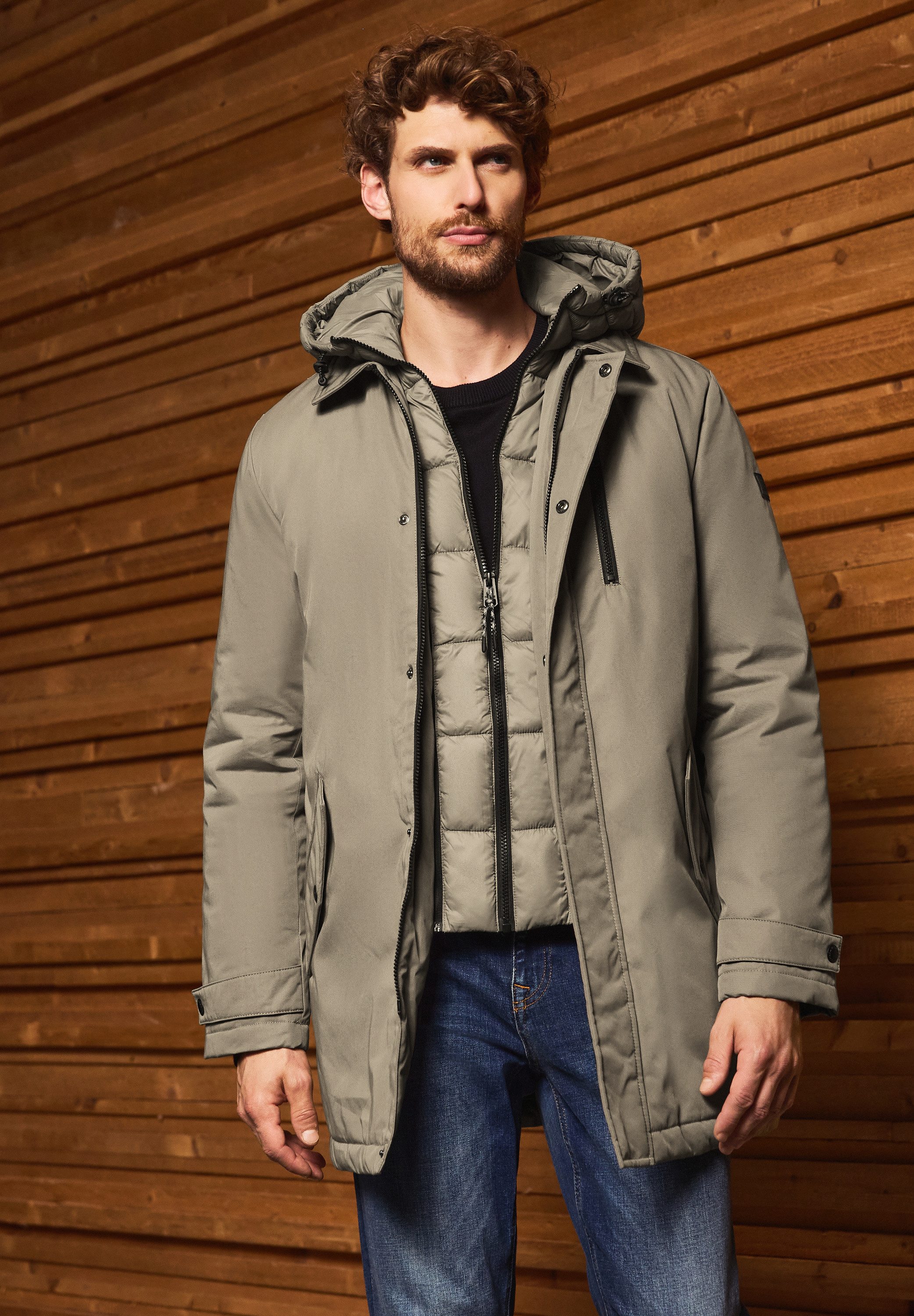 STREET ONE MEN Winterjacke mit Kapuze