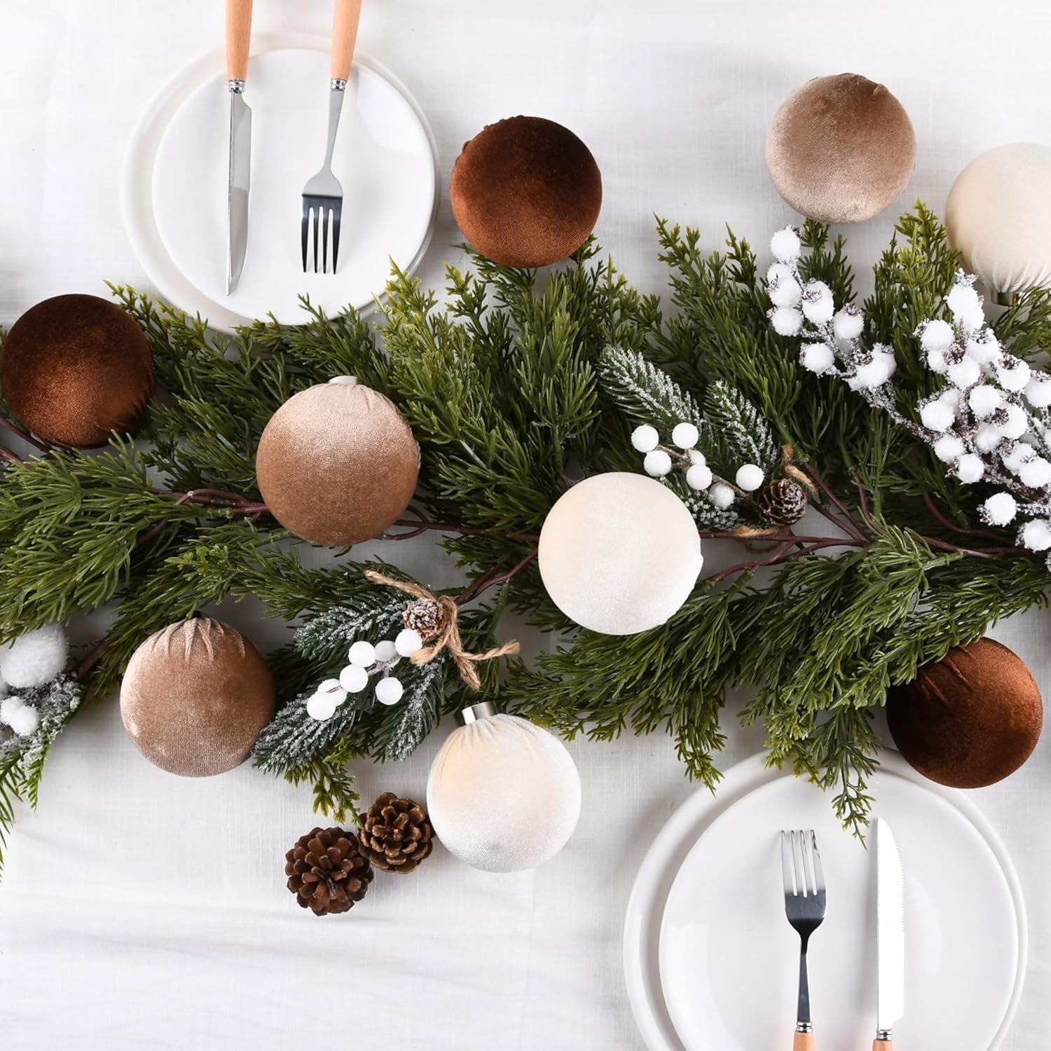 Coonoor Weihnachtsbaumkugel 15 stück samt Christbaumkugeln Set mit Geschenkpaket – Bild 4 von 5