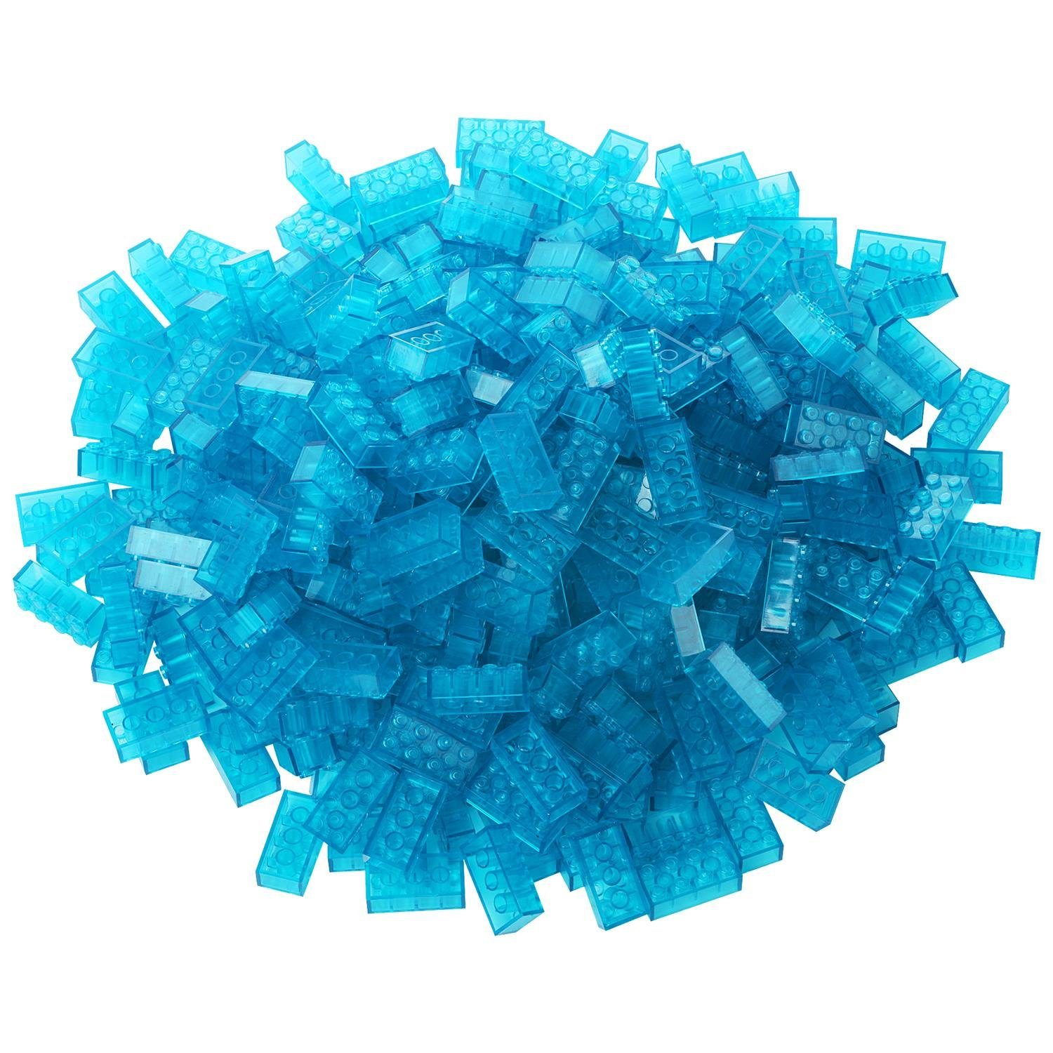 Herstellern allen - Bausteine Kompatibel Box-Set + + Konstruktionsspielsteine Anderen zu Katara Steinen Box, mit Platte Set), verschiedene Farben (3er 520 transparent-blau